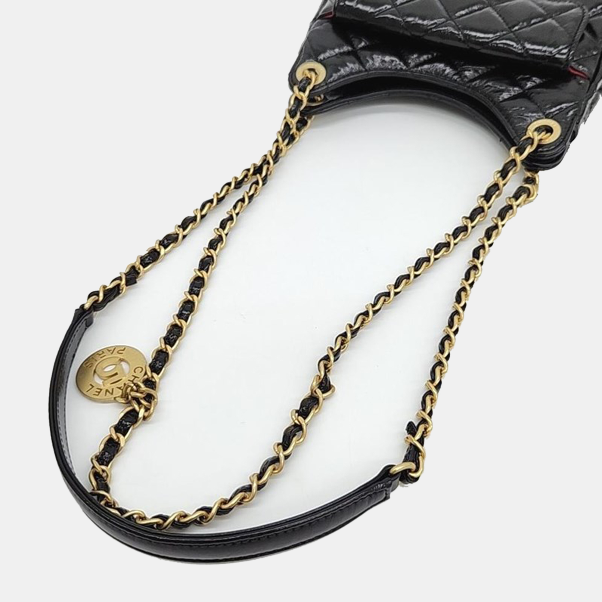Chanel Leather Black Hobo Bag Small
