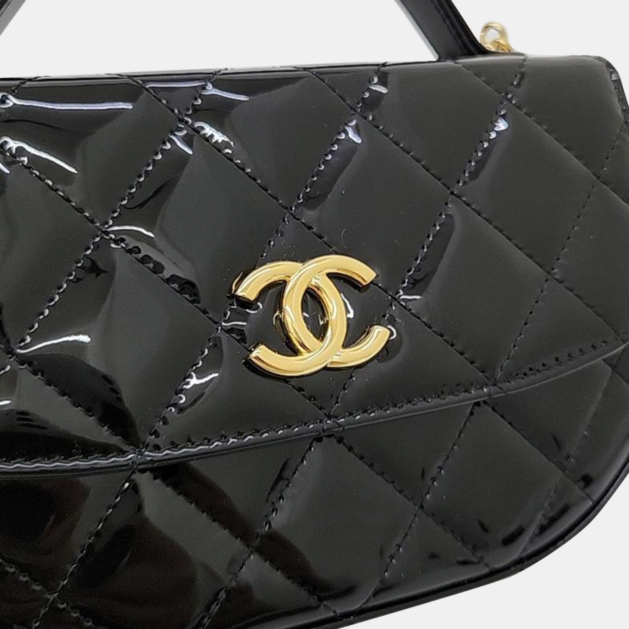 Chanel Patent Top Handle Bag