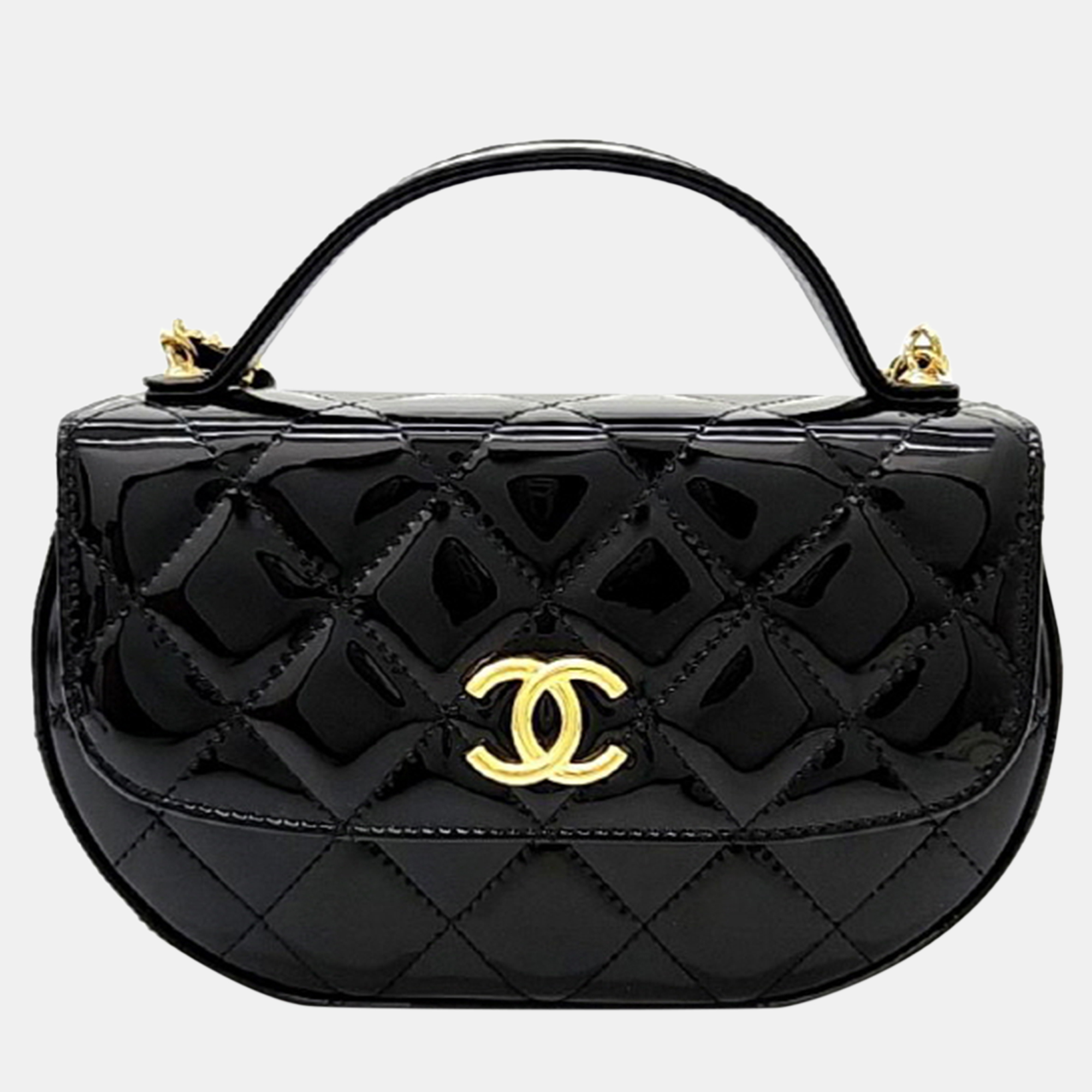 Chanel Patent Top Handle Bag