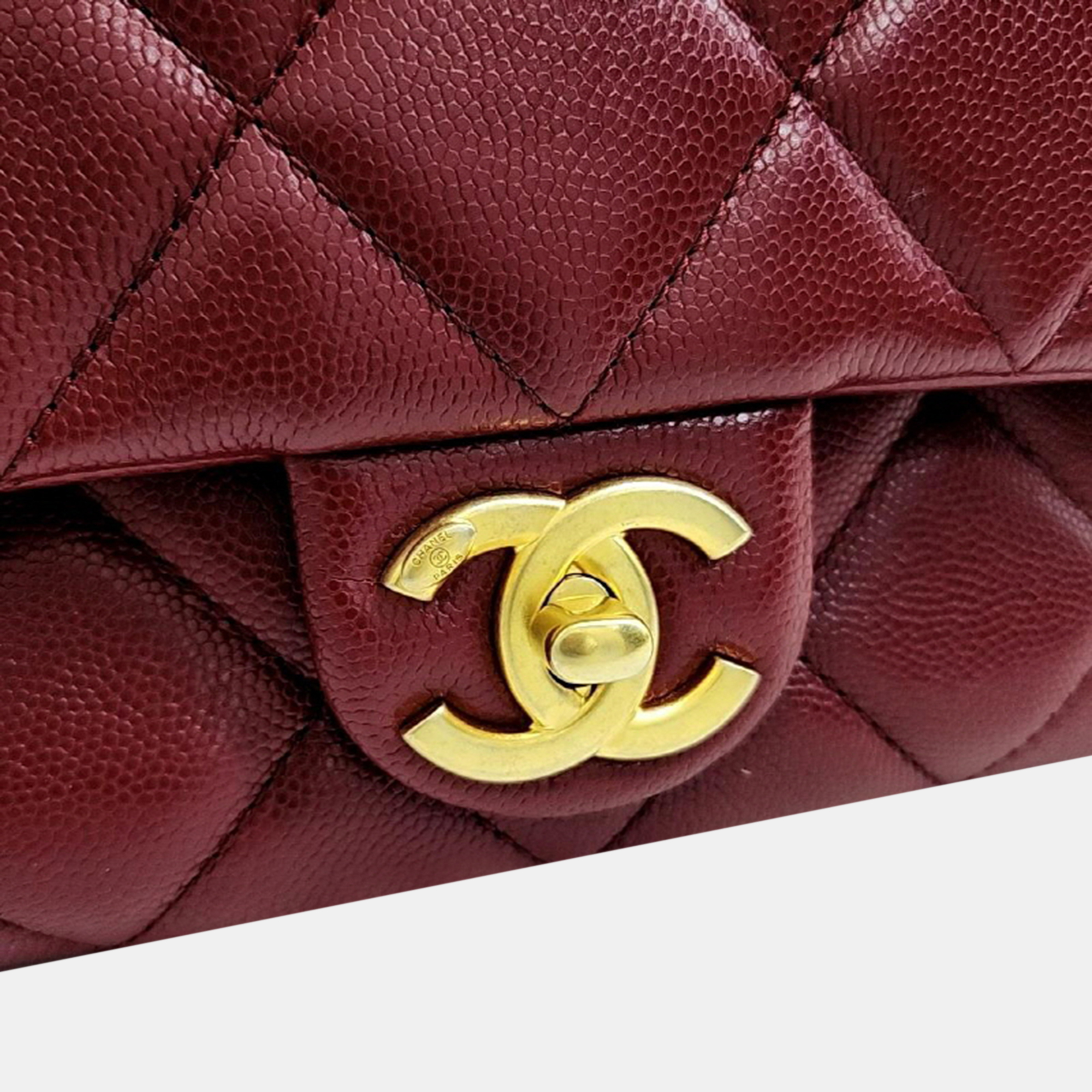 Chanel Caviar Double Chain Crossbody Bag