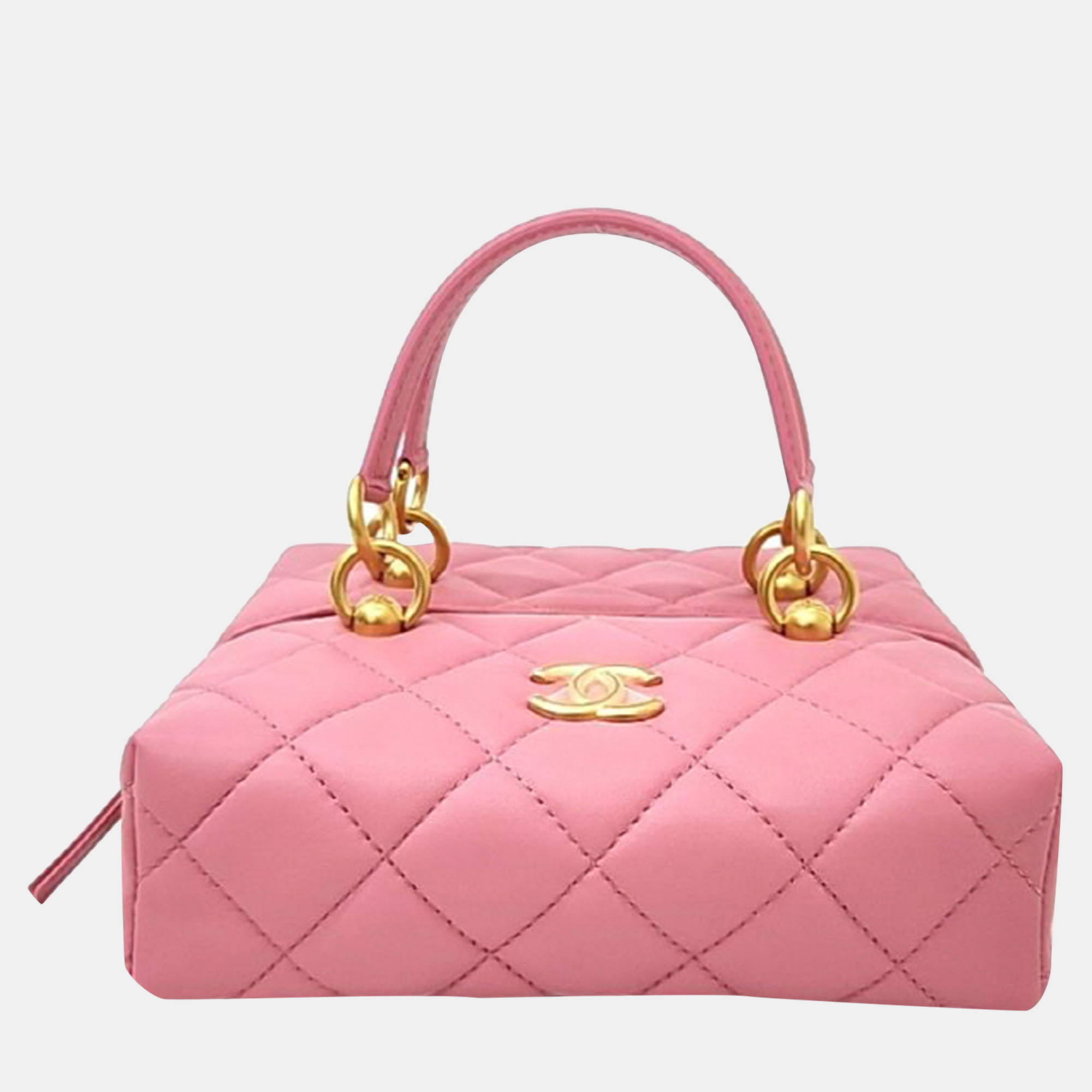 Chanel pink leather shoulder bag