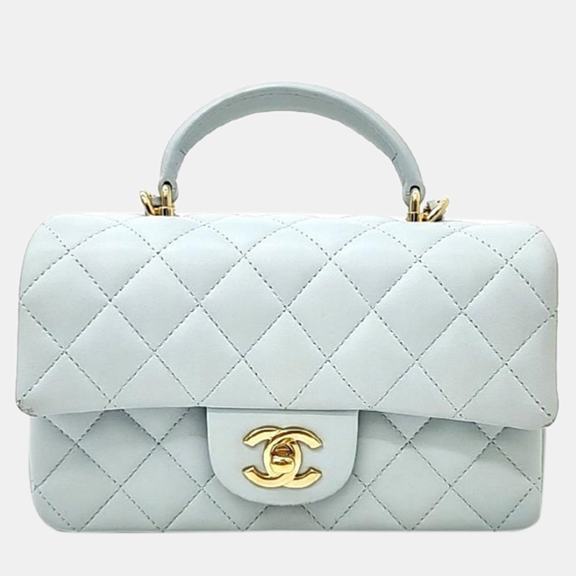 Chanel Lambskin Top Handle New Mini Crossbody Bag