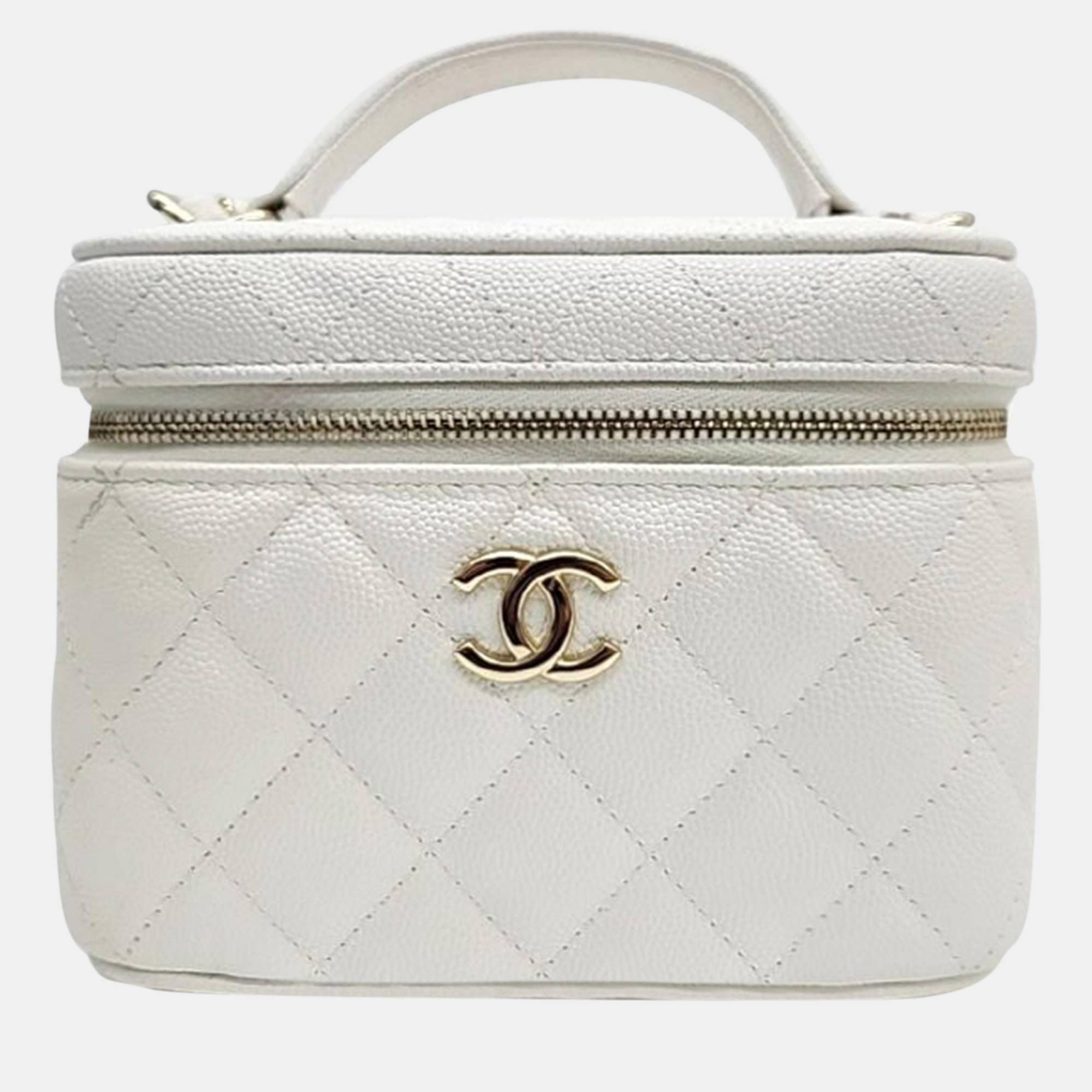 Chanel Caviar Top Handle Vanity Crossbody Bag