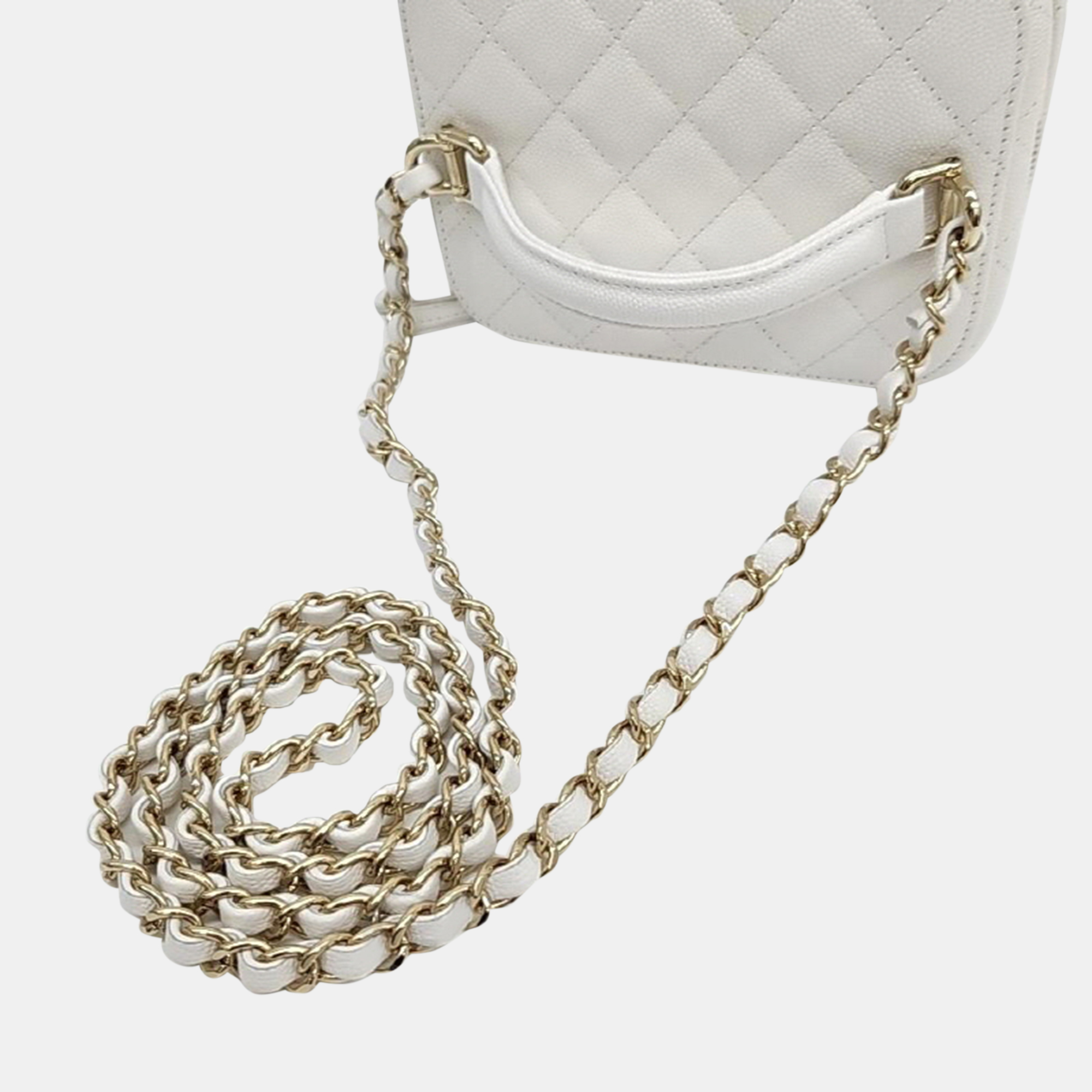 Chanel Caviar Top Handle Vanity Crossbody Bag