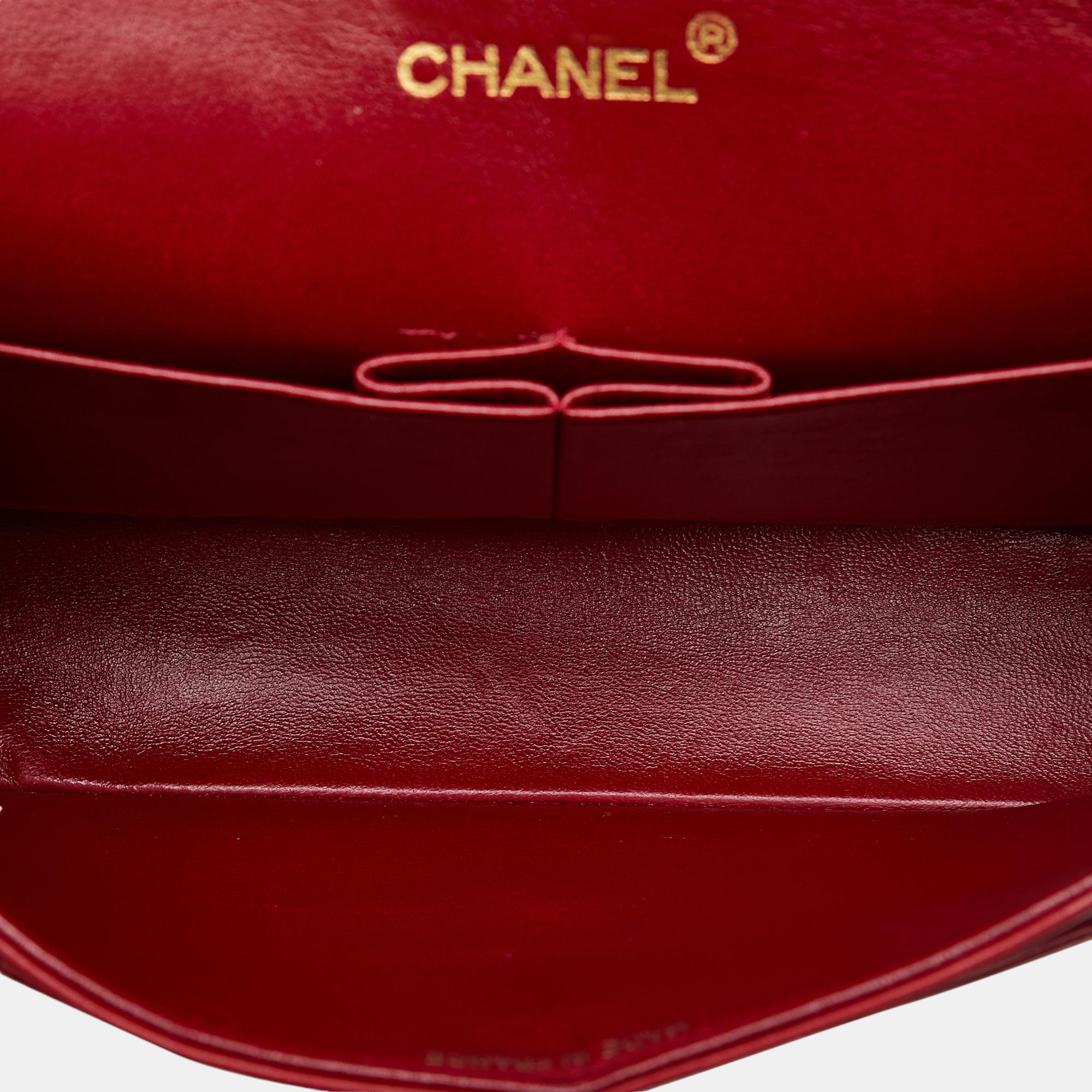 Chanel Red Medium Classic Lambskin Double Flap
