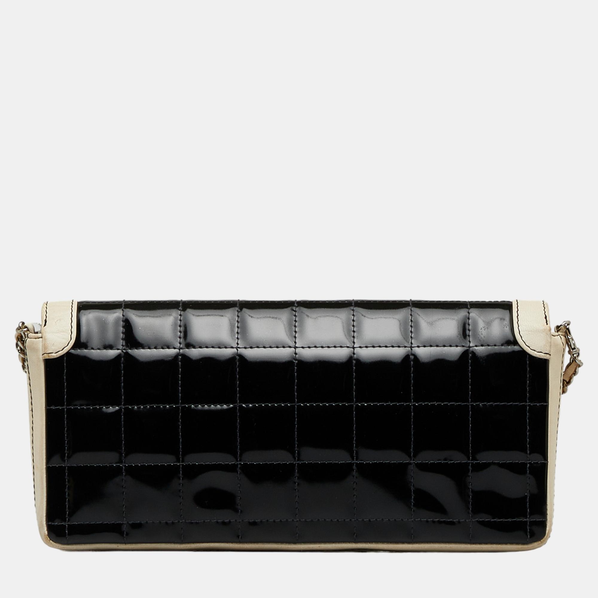 Chanel Bicolor Patent Chocolate Bar Flap