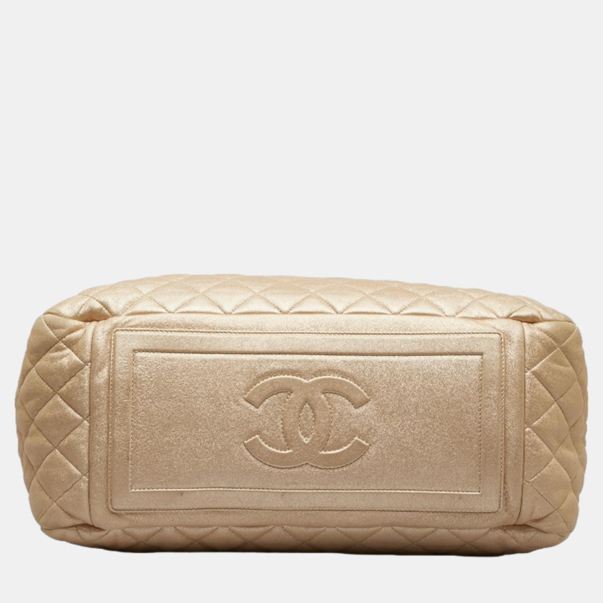 Chanel Gold Leather CC Cocoon Handbag