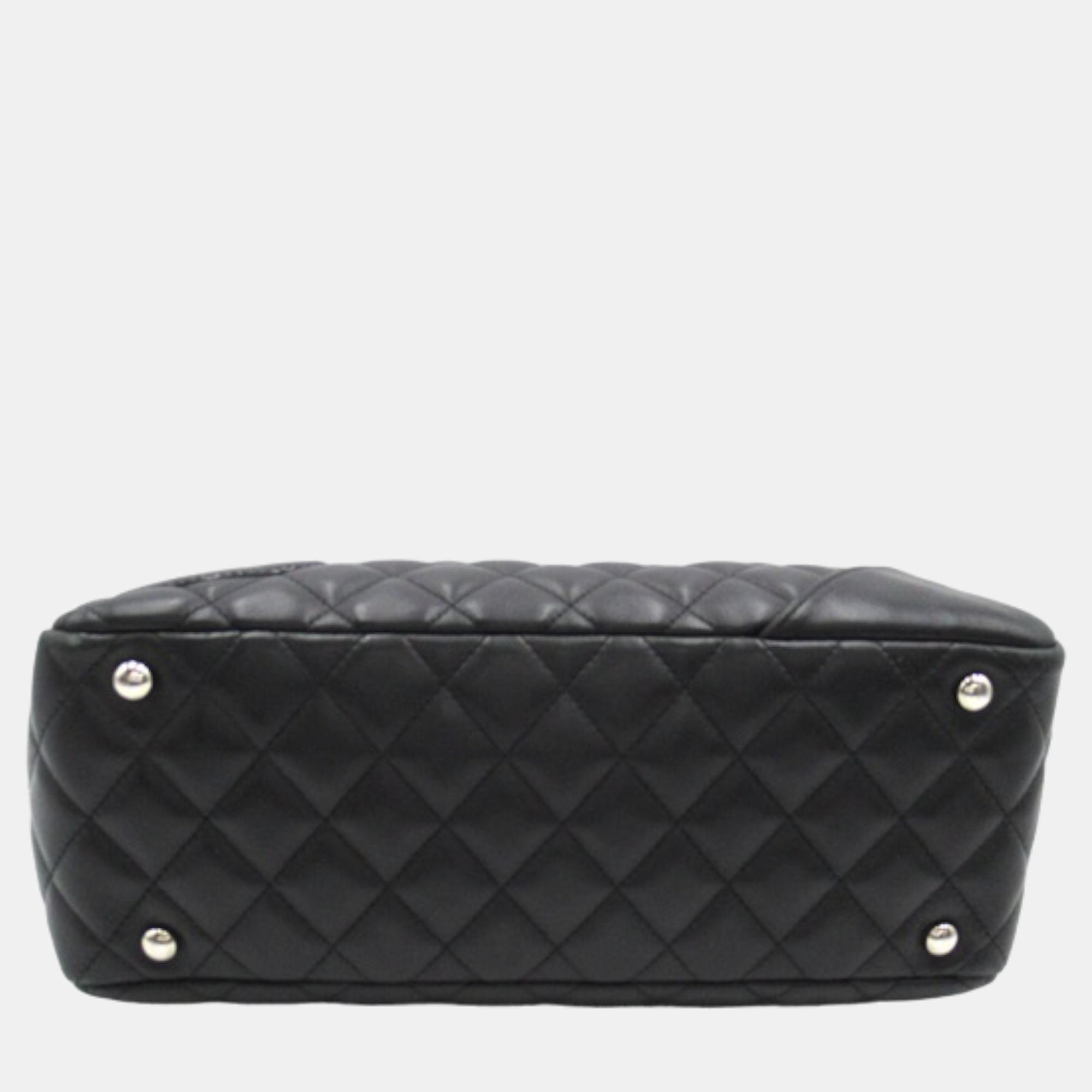 Chanel Black Cambon Quilted Leather Bowling Bag