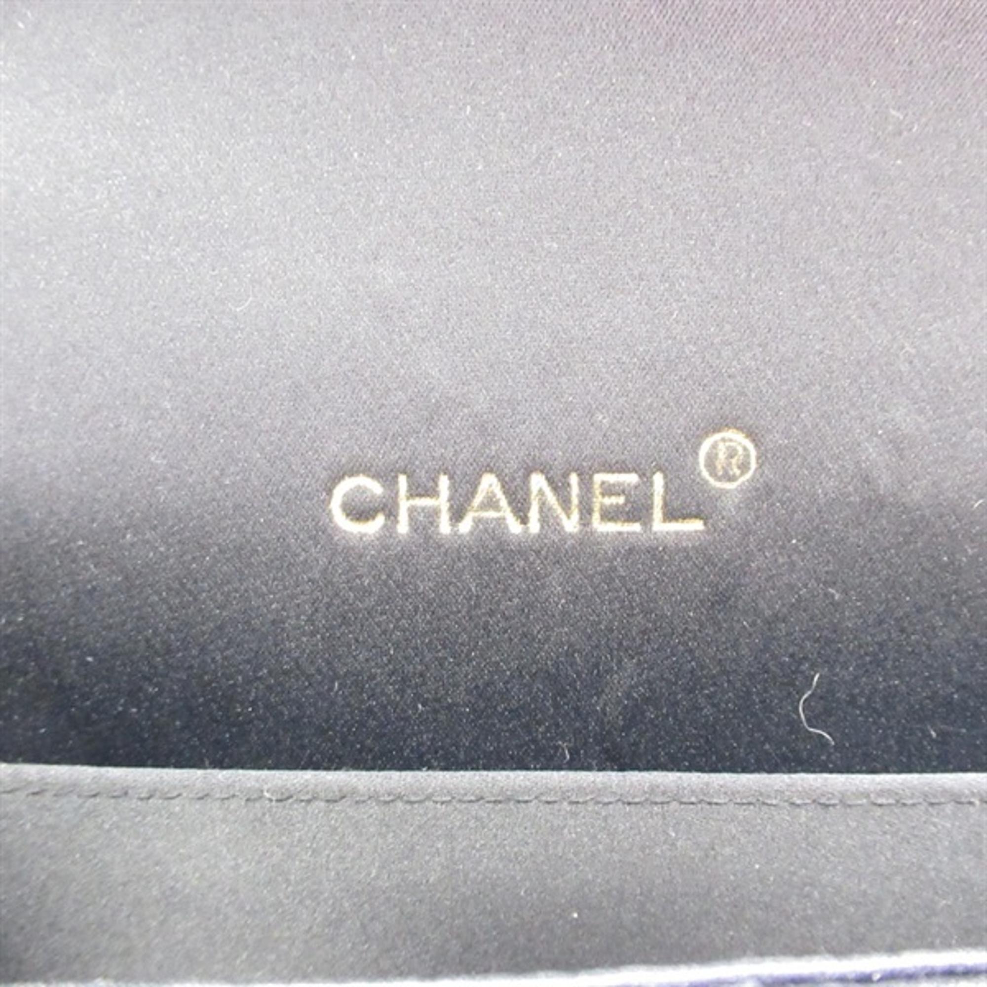 Chanel Black Canvas Quilted Satin Camellia Flap Bag