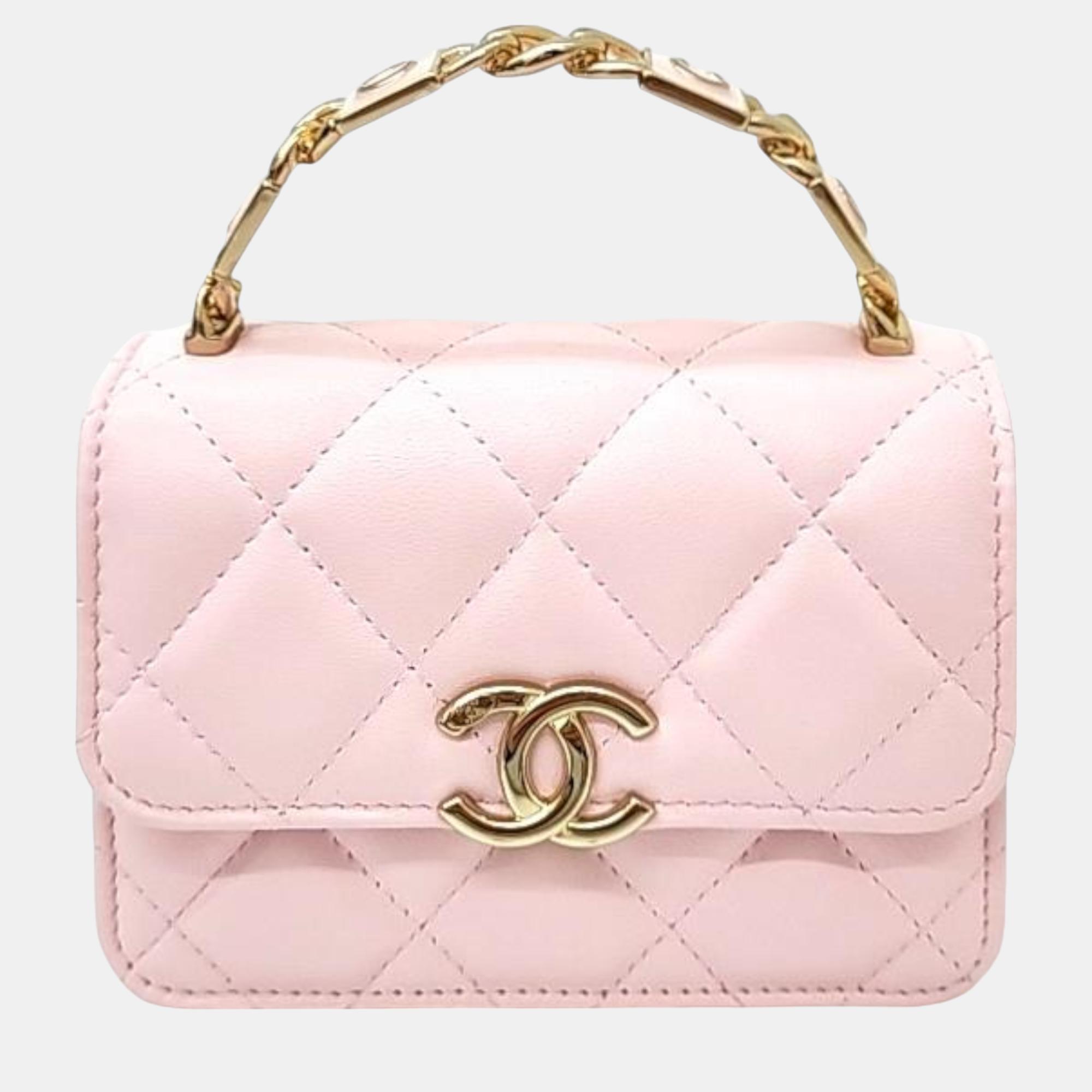 Chanel Lambskin Coco Top Handle Mini Crossbody Bag