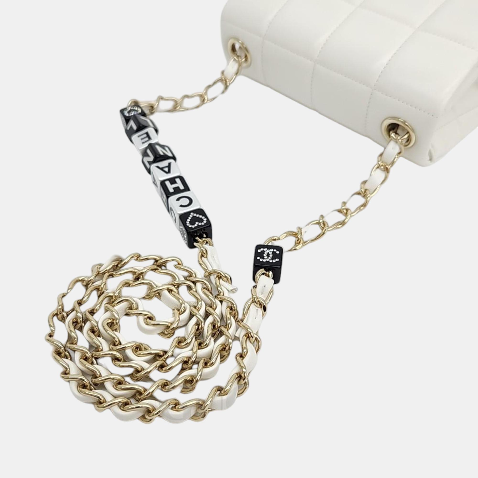 Chanel Lambskin Cube Chain Mini Crossbody Bag