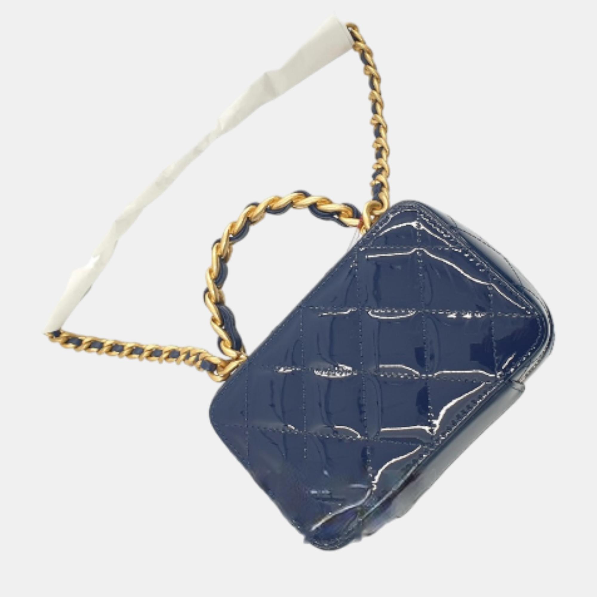 Chanel Patent Cosmetic Top Handle Crossbody Bag