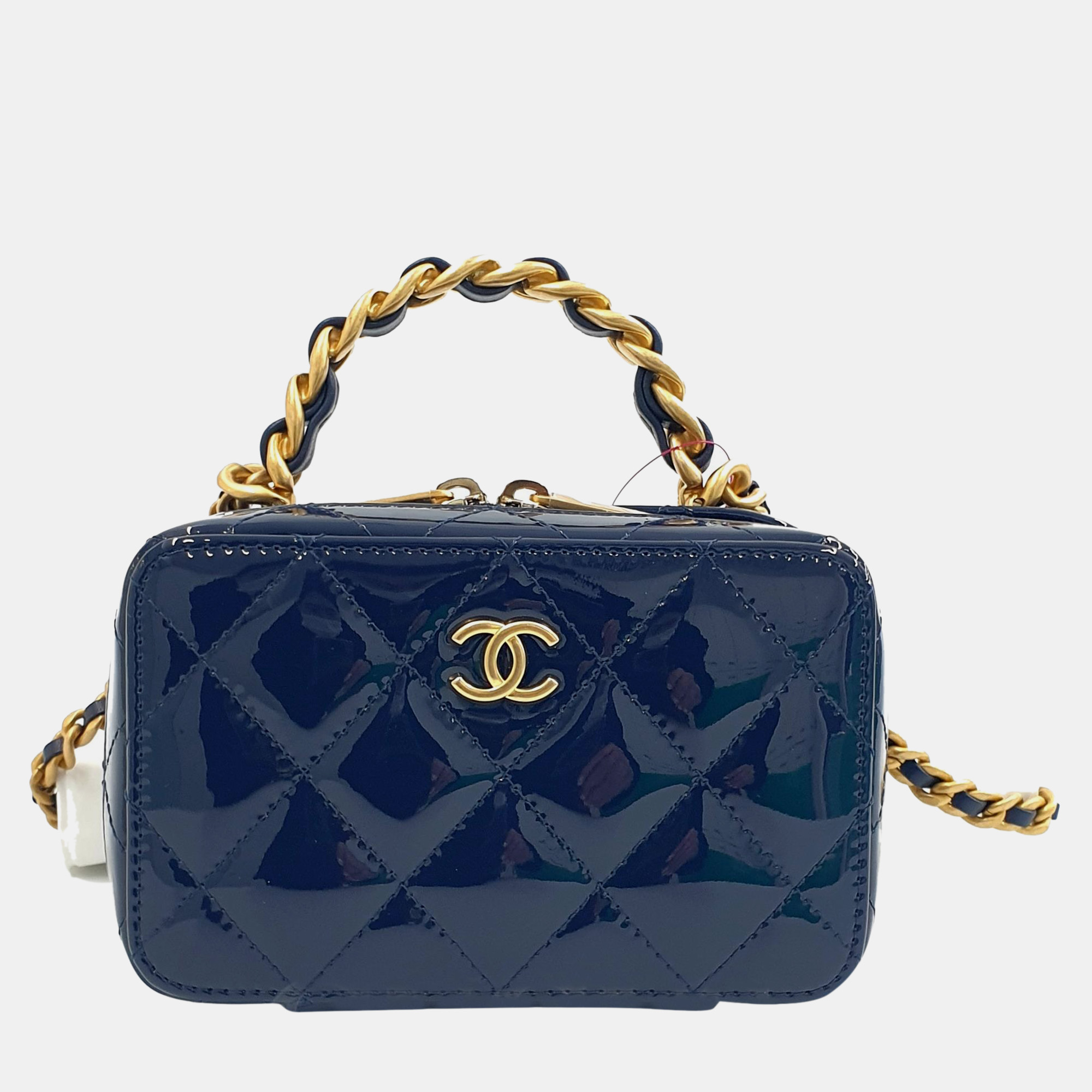 Chanel Patent Cosmetic Top Handle Crossbody Bag