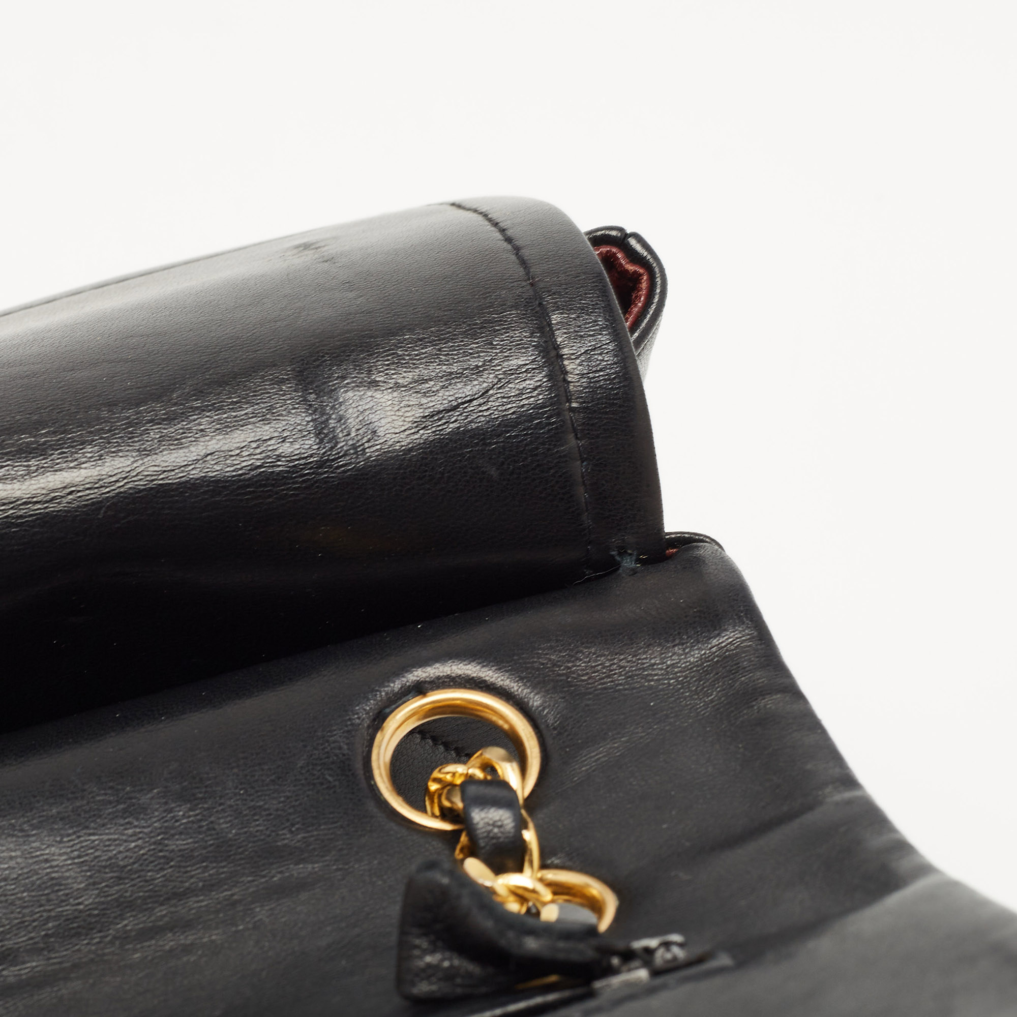 Chanel Black Chevron Leather Medium Classic Double Flap Bag