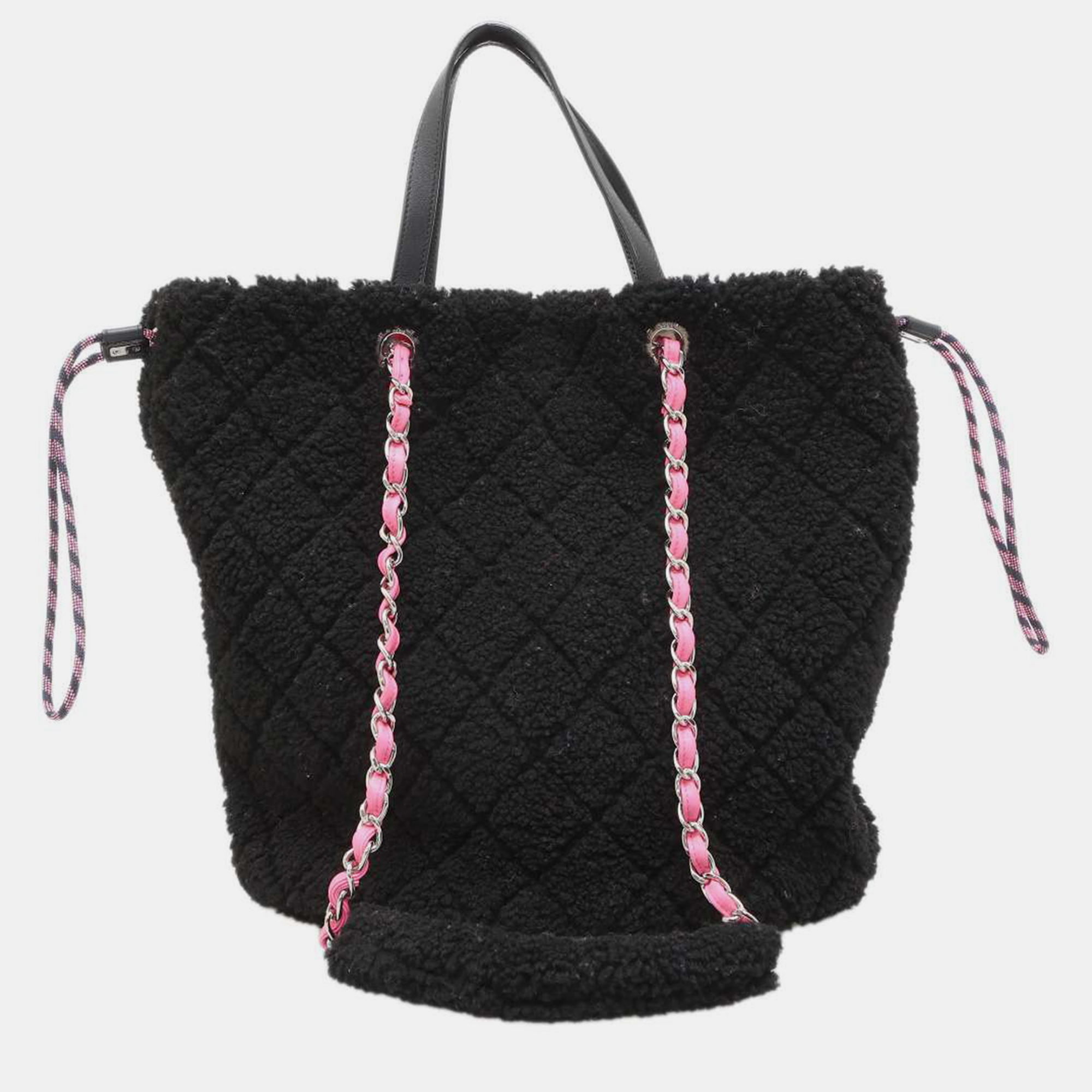 Chanel Black Shearling Coco Neige Tote Bag