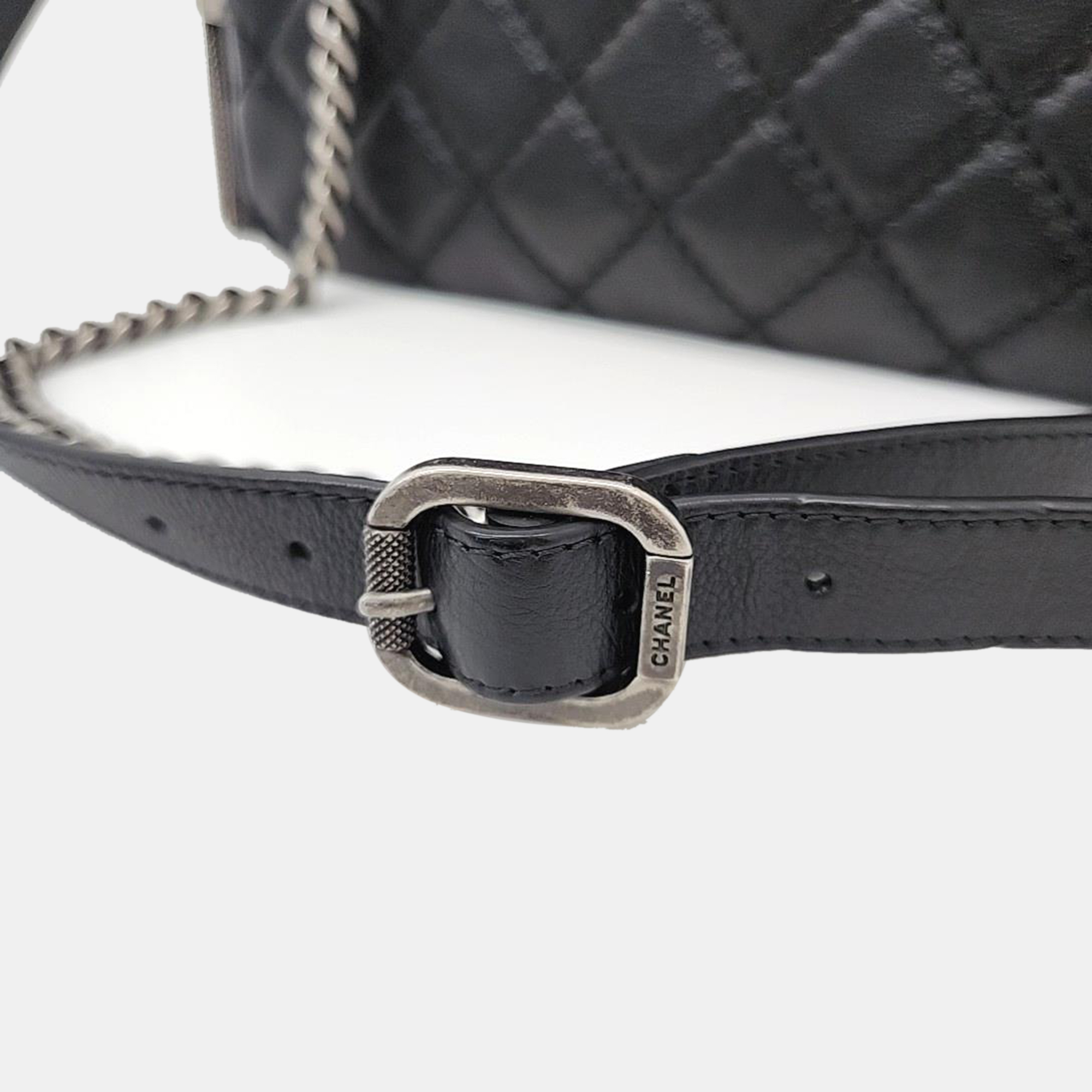 Chanel Leather Black Chain Shoulder Bag