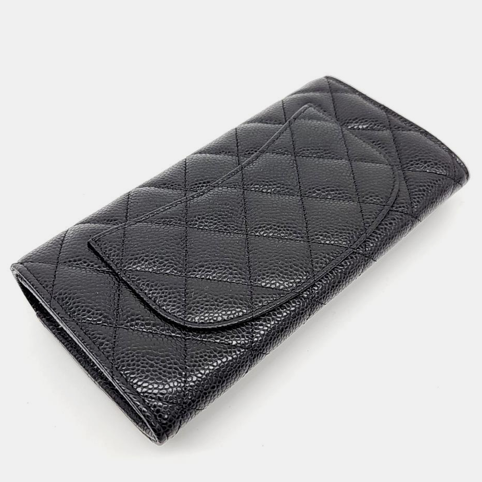 Chanel Caviar Black Long Wallet
