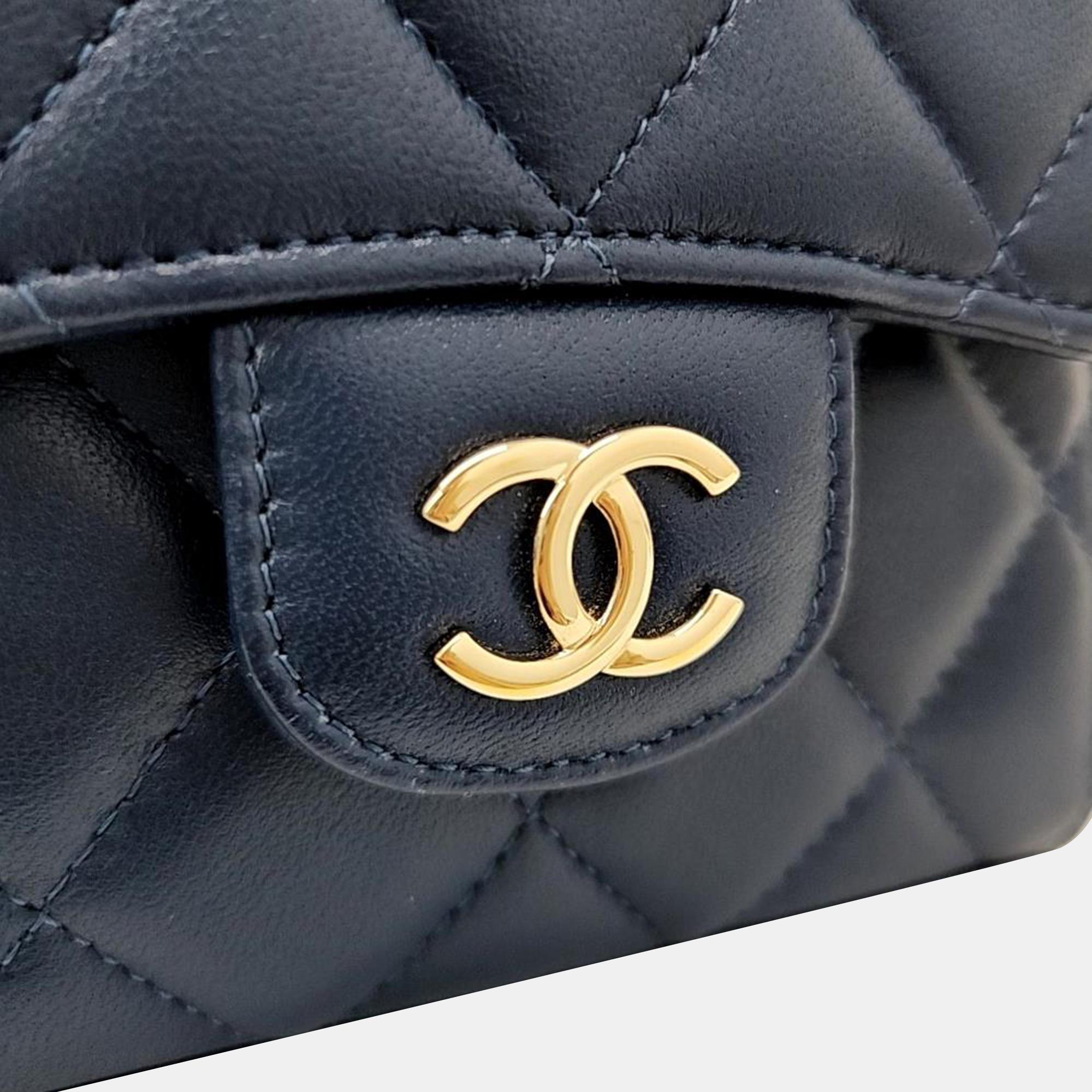 Chanel Lambskin Top Handle Mini Chain Crossbody Bag