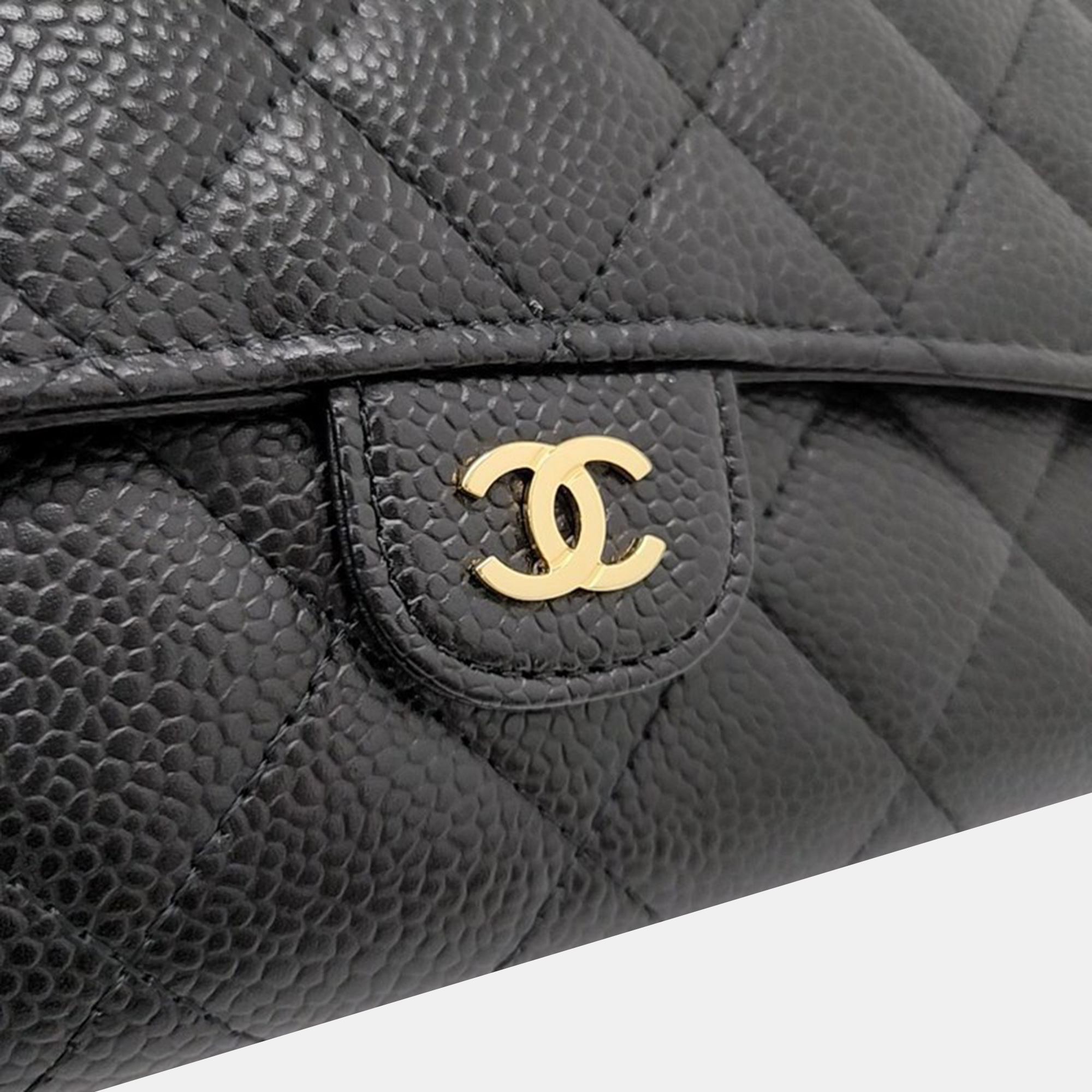 Chanel Caviar Black Long Wallet
