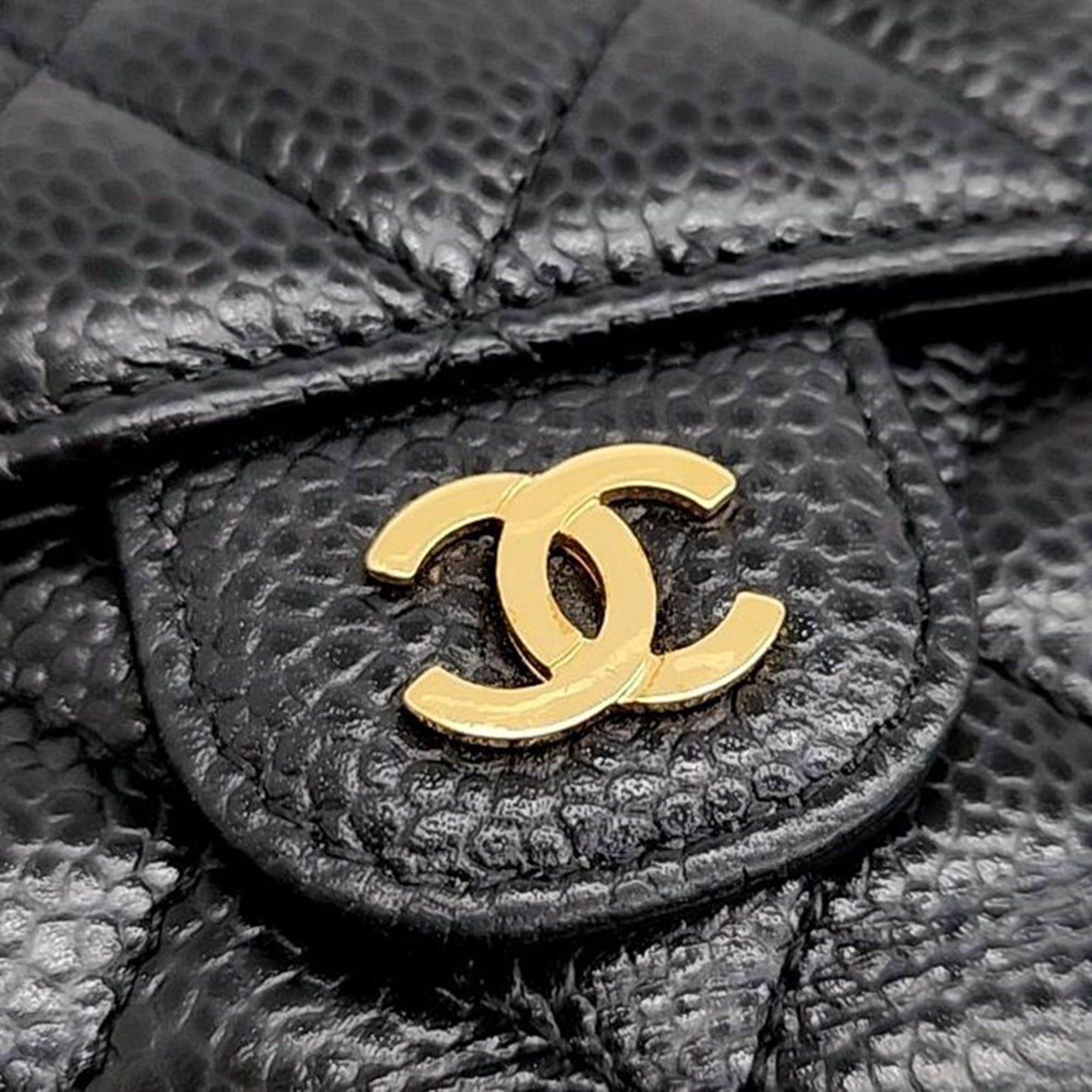 Chanel Caviar Black Compact Wallet