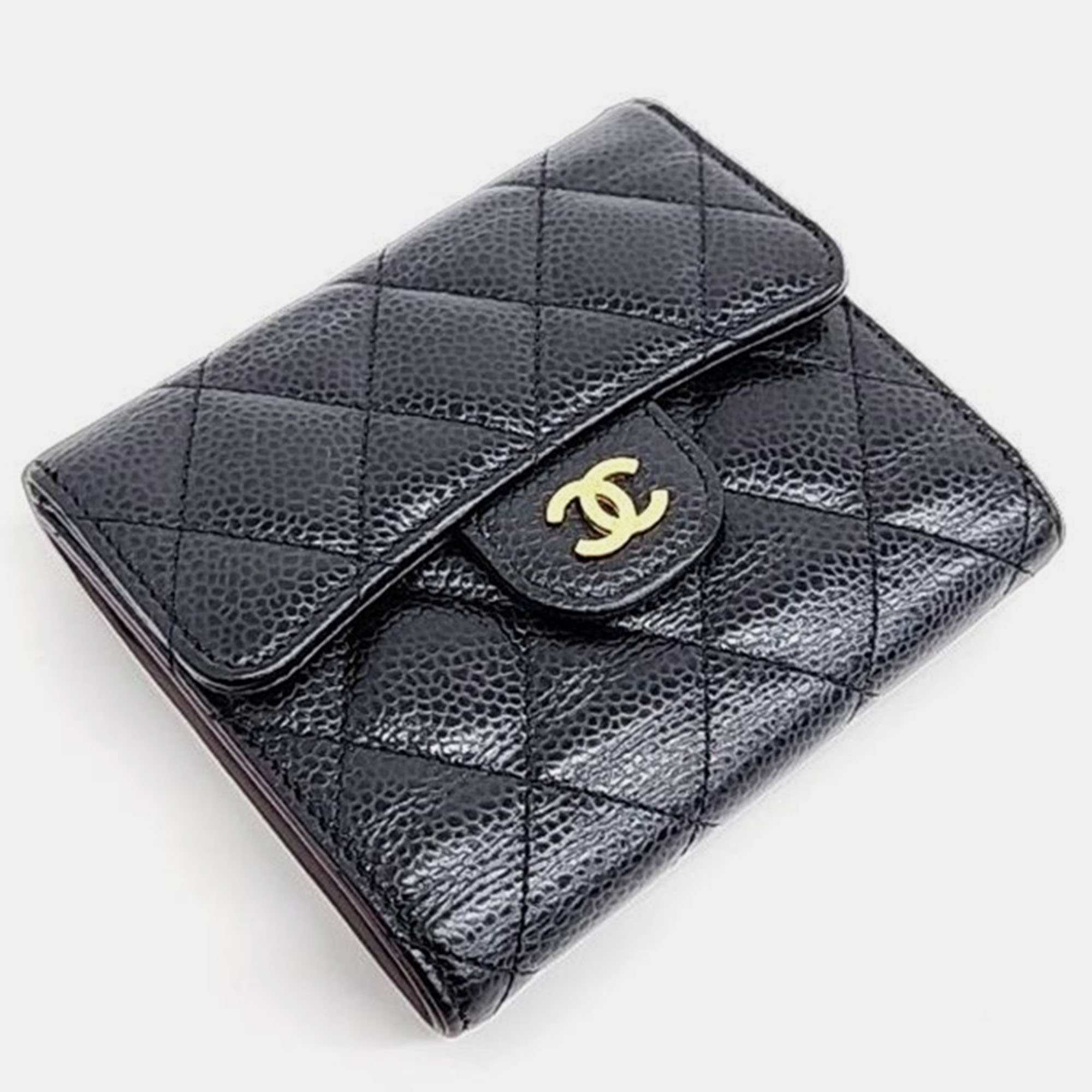 Chanel Caviar Black Compact Wallet
