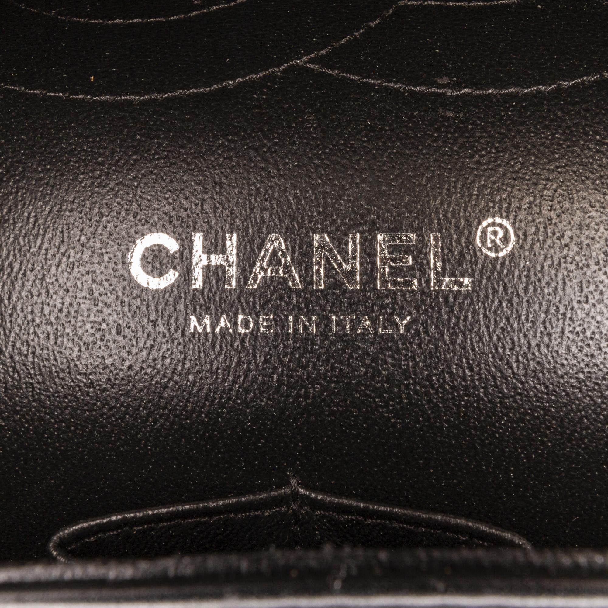 Chanel Black Jumbo Classic Patent Double Flap