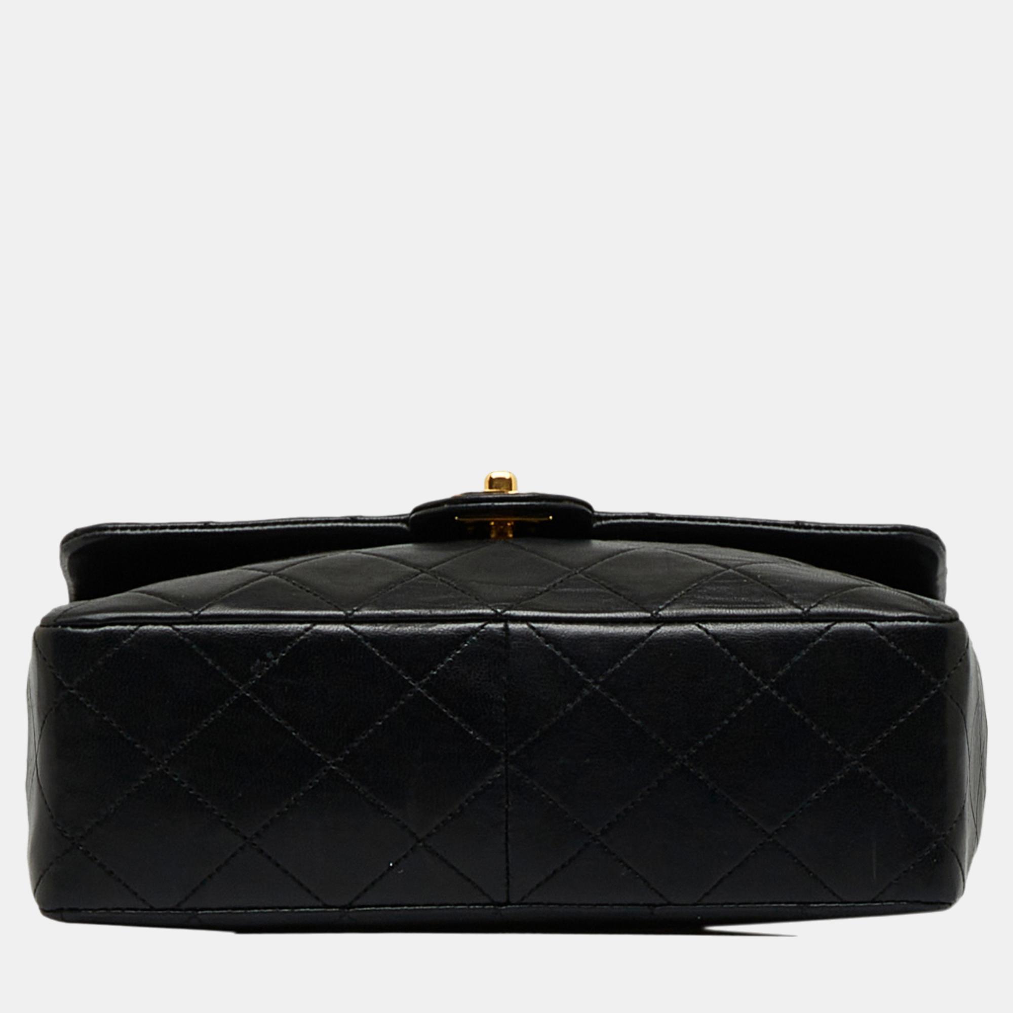 Chanel Black Mini Classic Lambskin Square Flap