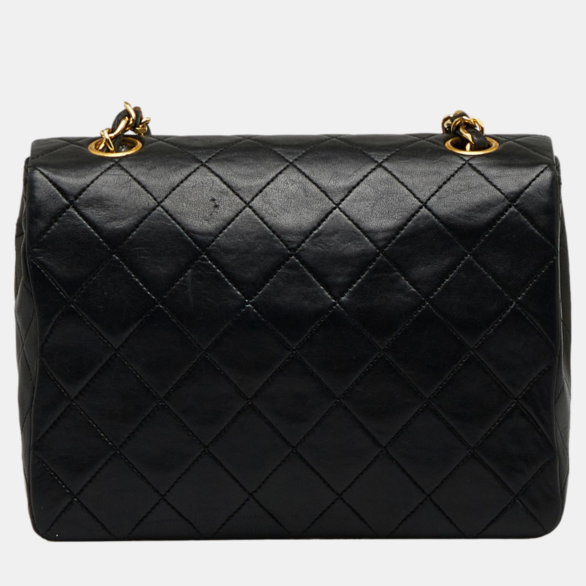 Chanel Black Mini Classic Lambskin Square Flap