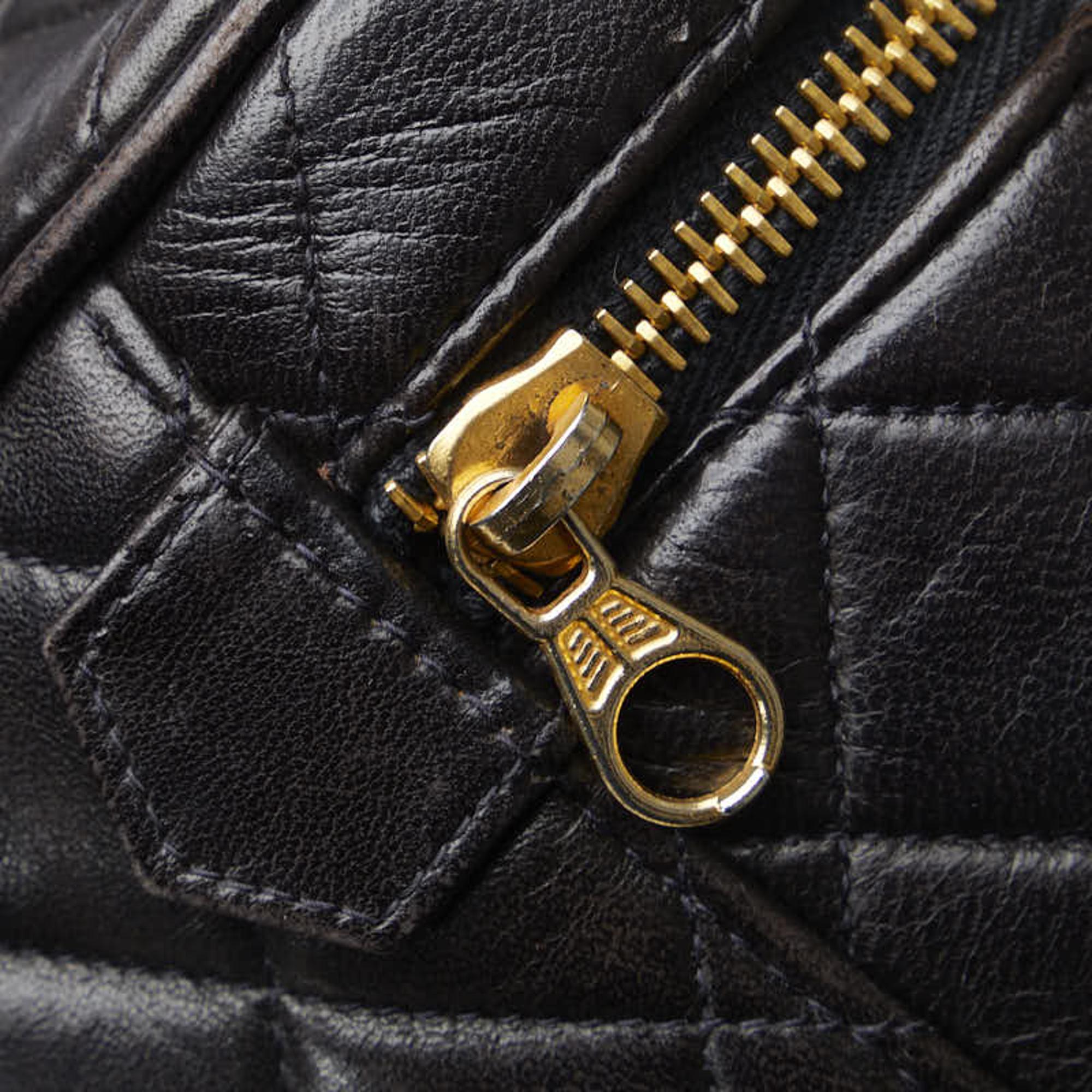 Chanel Black Leather Top Handle Vanity Case