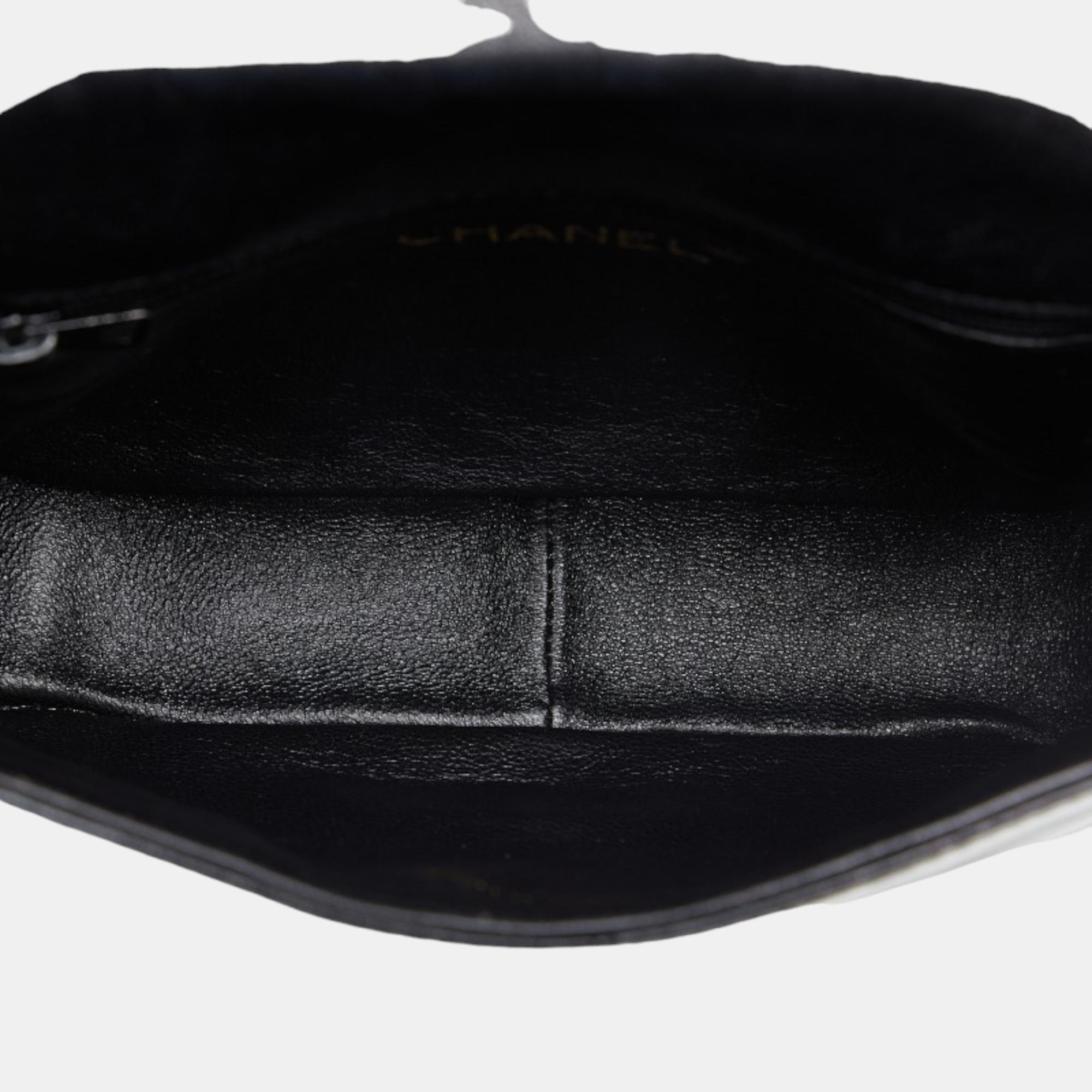 Chanel Black Patent Leather Vintage Half Moon Flap Bag