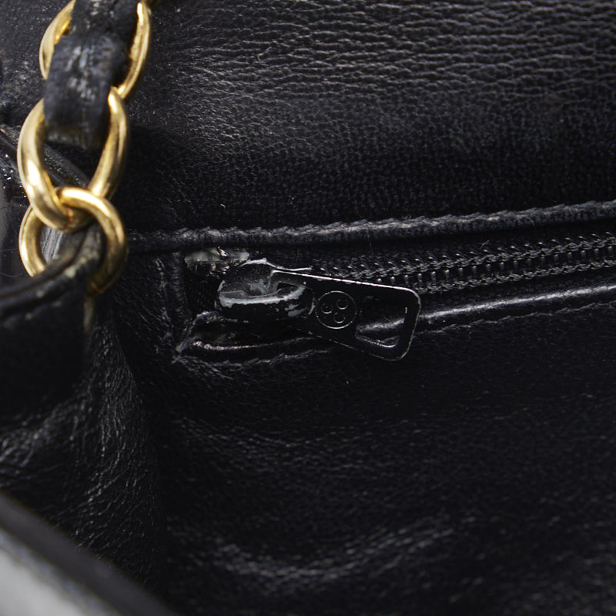 Chanel Black Patent Leather Vintage Half Moon Flap Bag
