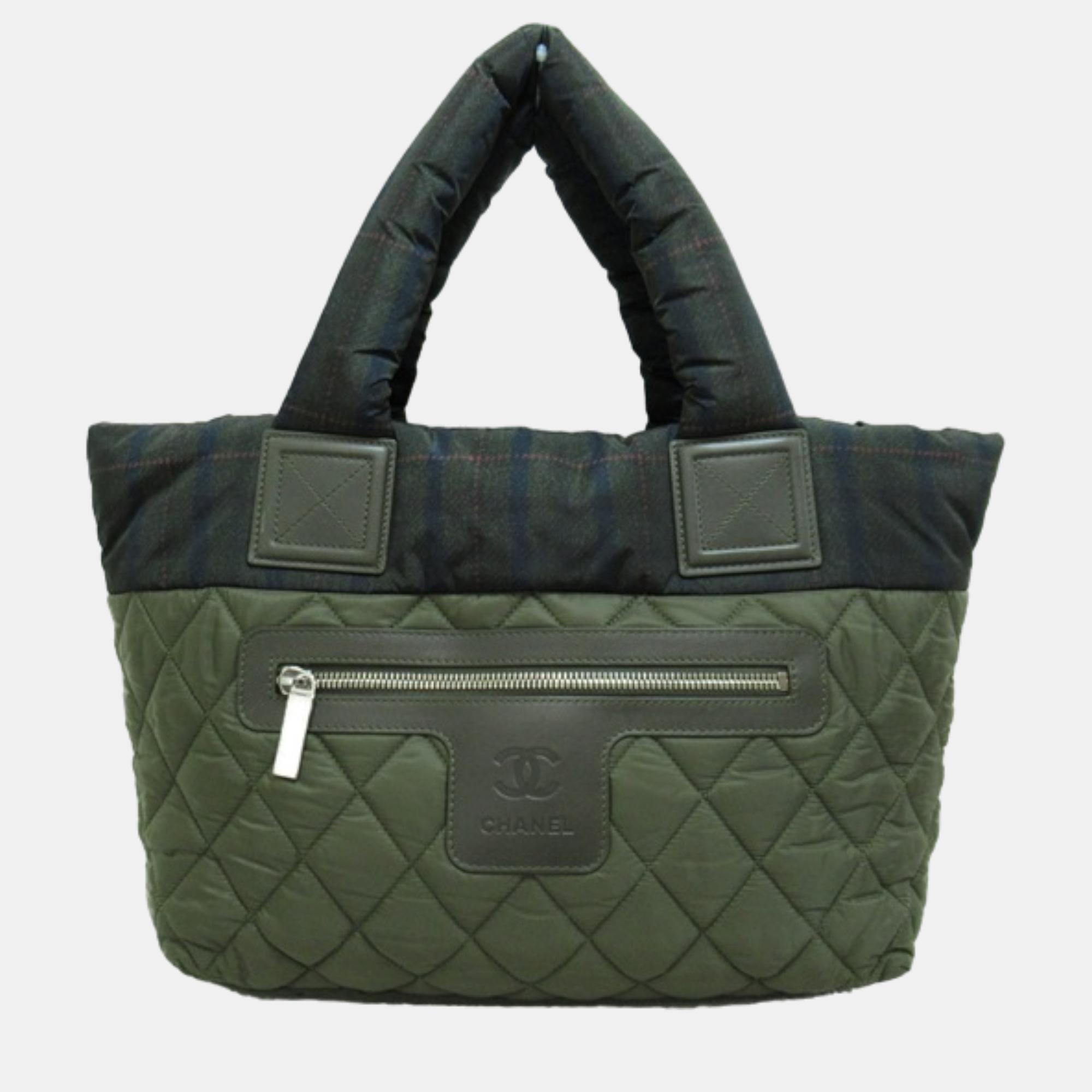 Chanel Green Nylon Coco Cocoon Tote Bag