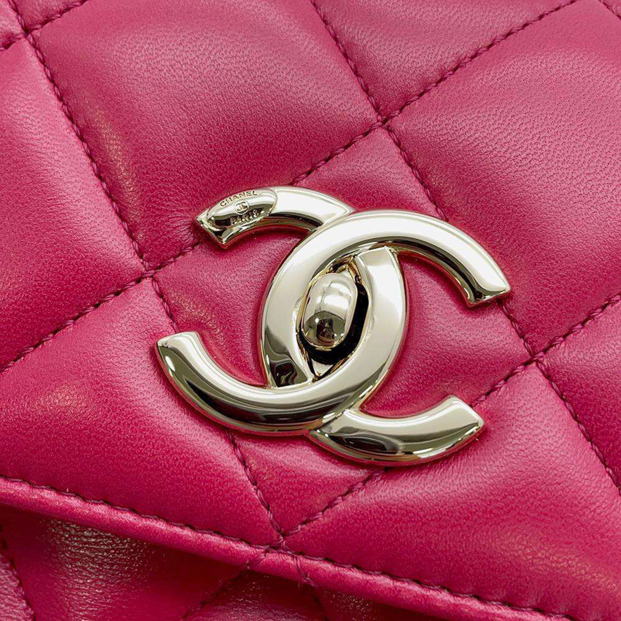 Chanel Red Leather Trendy CC Wallet On Chain