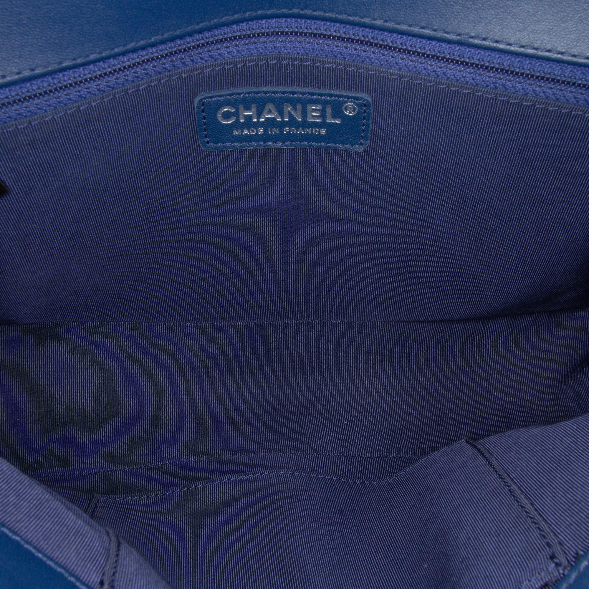 Chanel Blue Medium Lambskin Boy Flap Bag