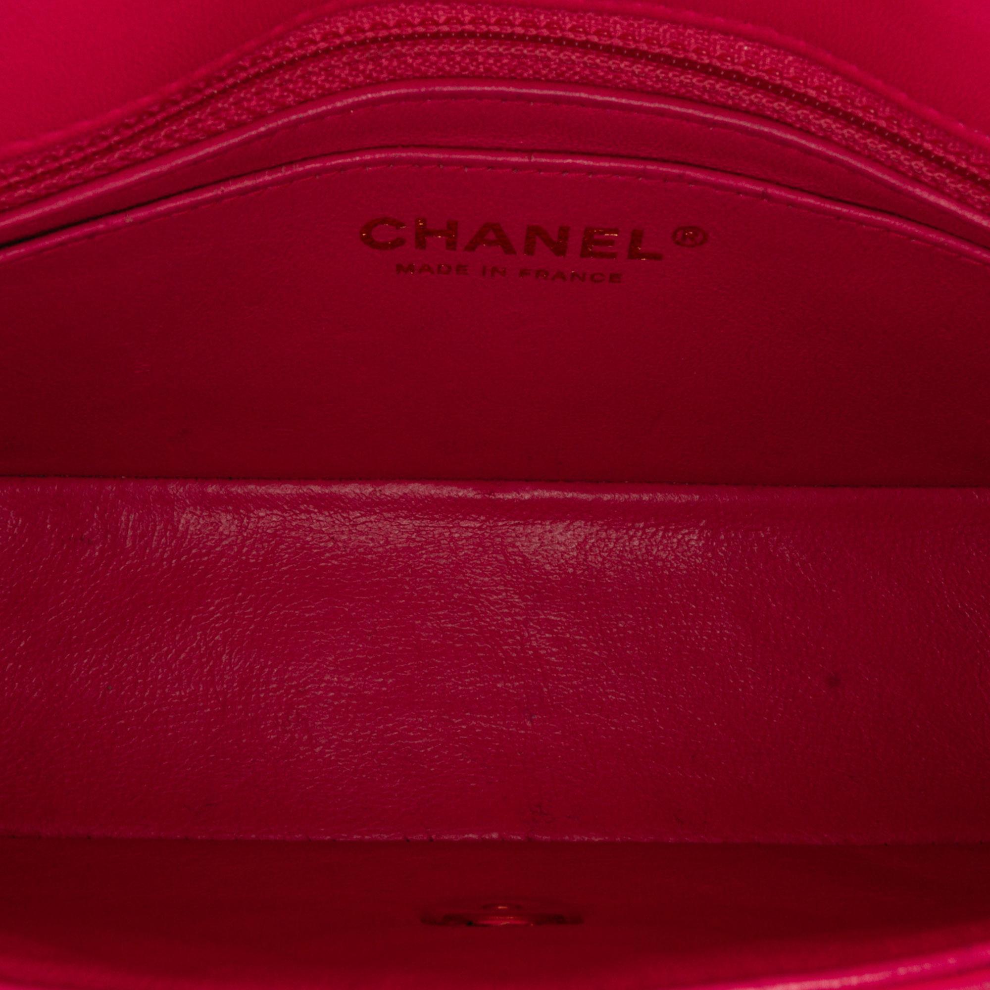 Chanel Pink Mini Classic Lambskin Rectangular Single Flap