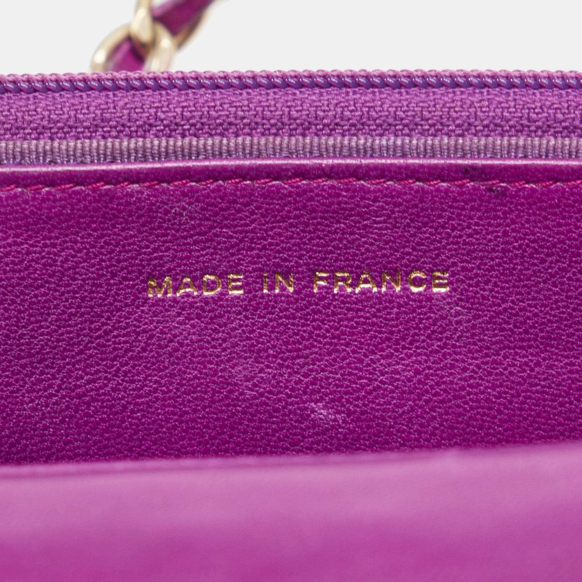 Chanel Purple Camellia Wallet On Chain