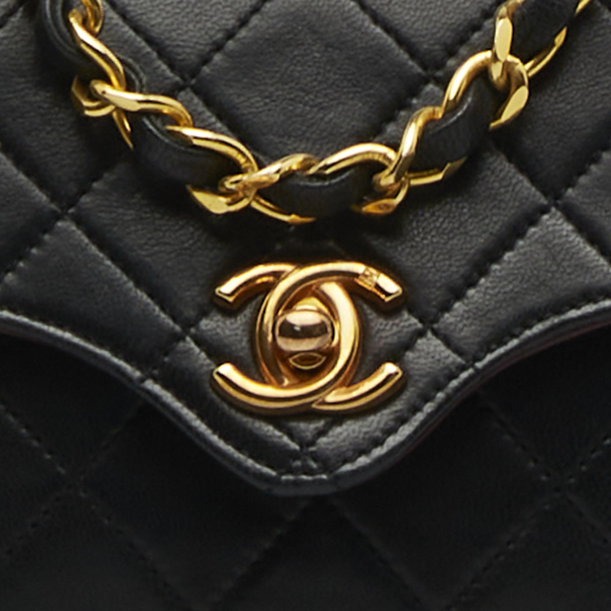 Chanel Black Mini CC Vintage Lambskin Flap