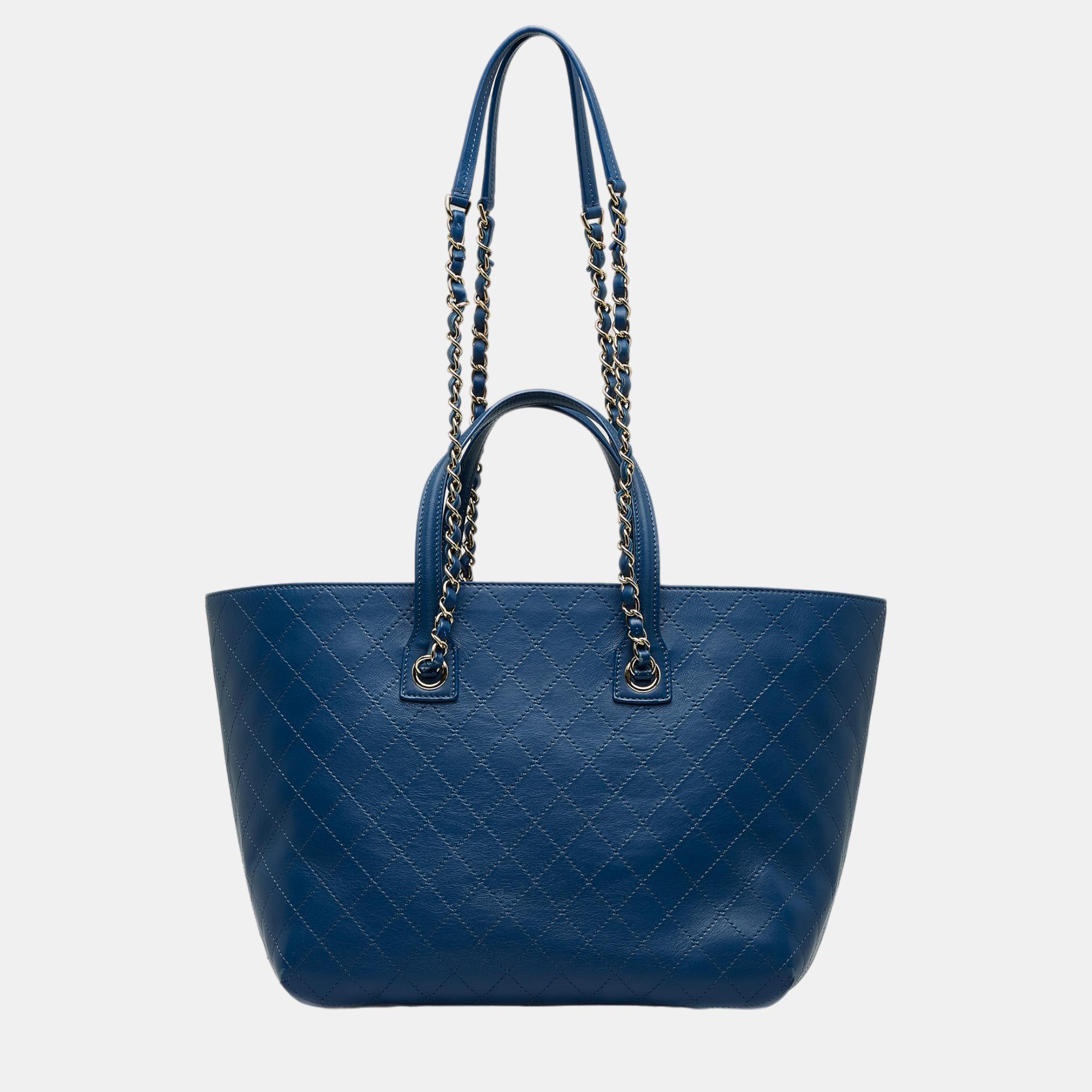 Chanel Blue Covered CC Shopping Tote