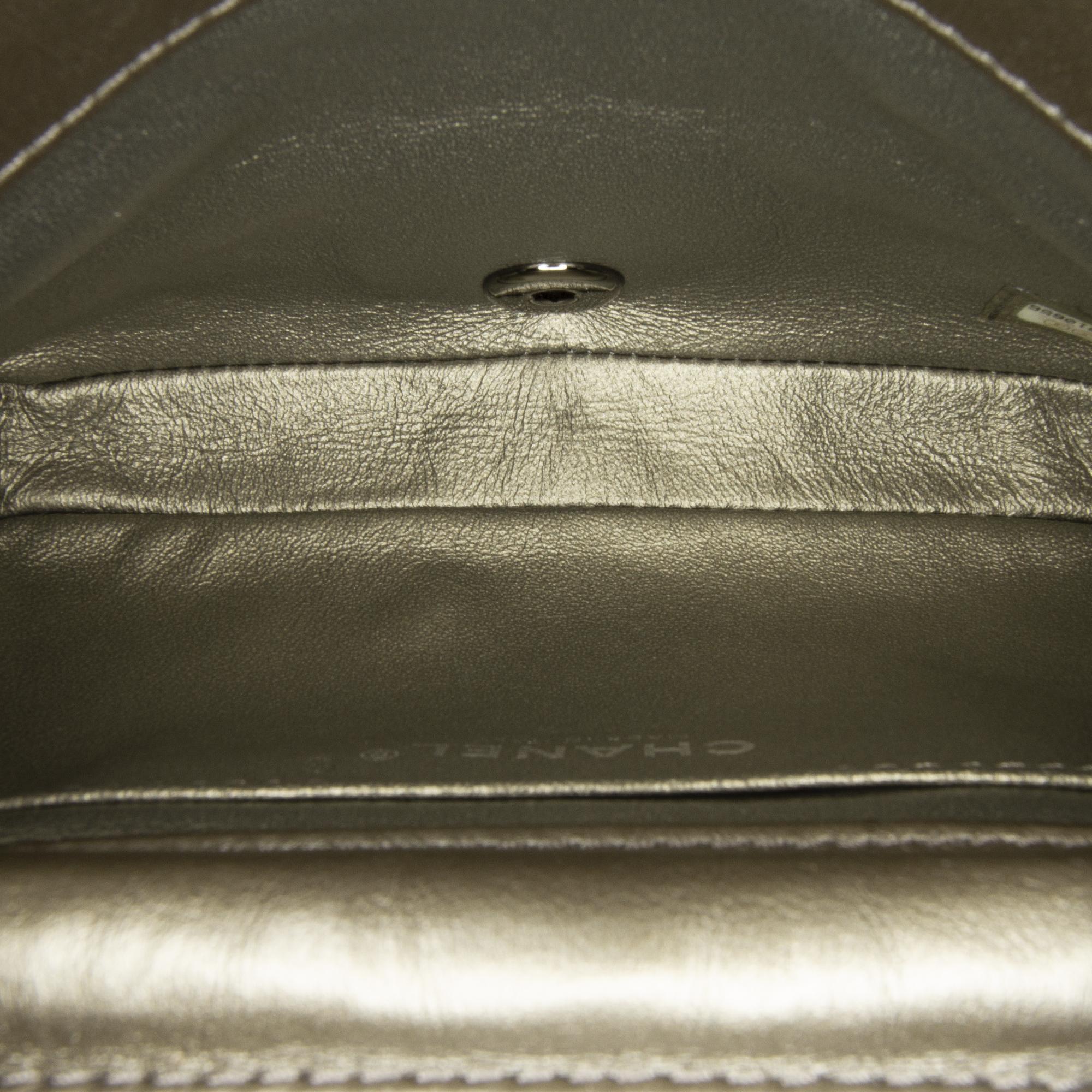 Chanel Gold Small Chevron Data Center Envelope Flap Bag