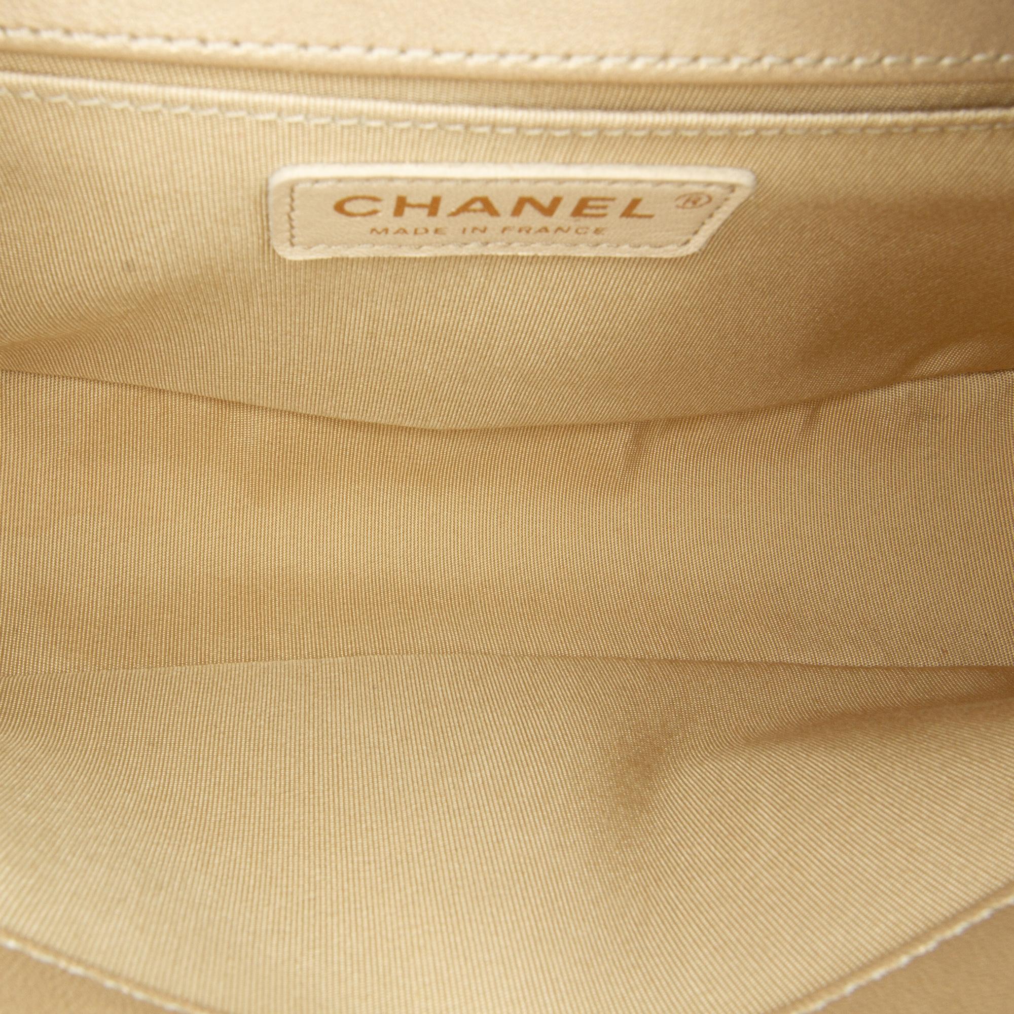 Chanel Gold Medium Braided Lambskin Boy Flap