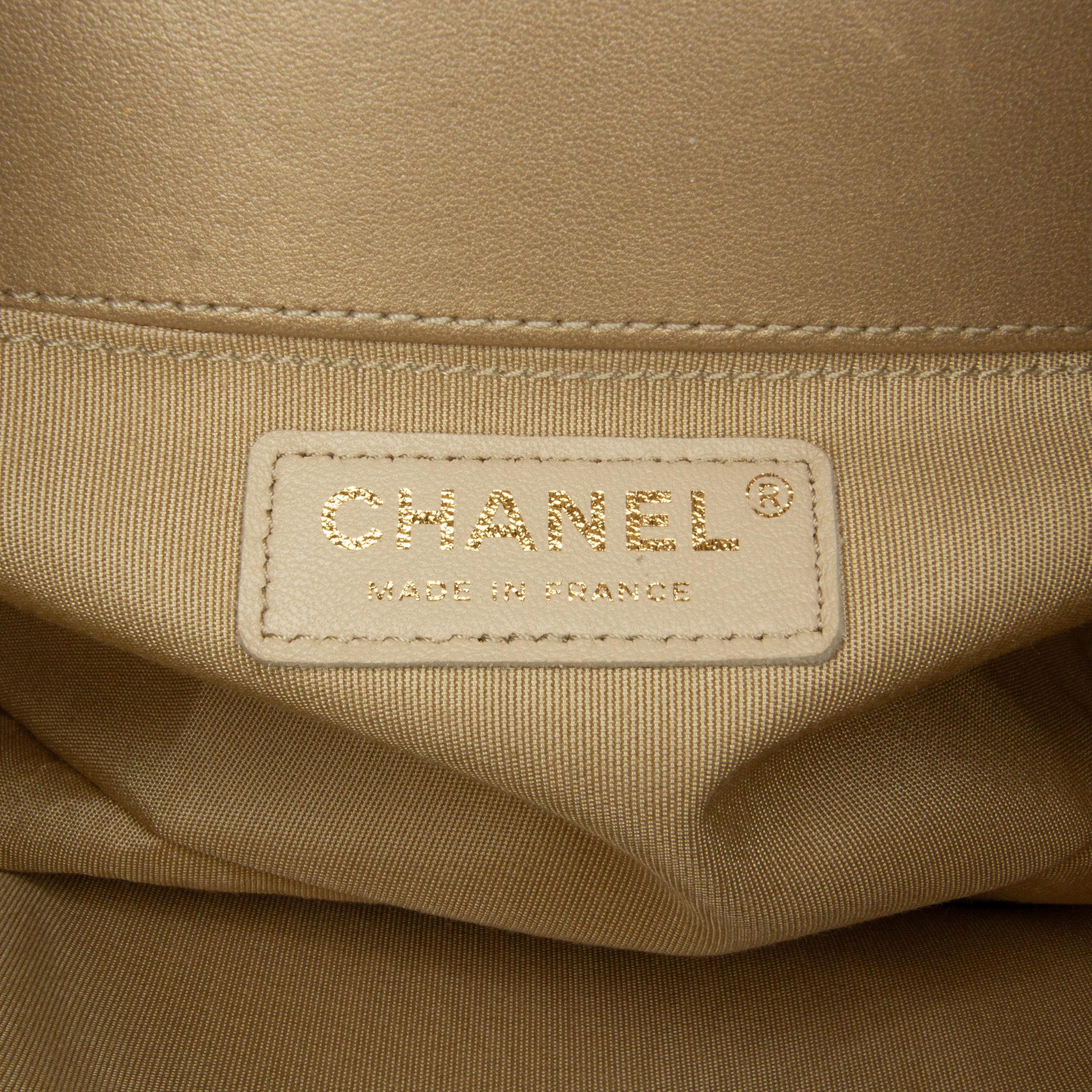Chanel Gold Medium Braided Lambskin Boy Flap
