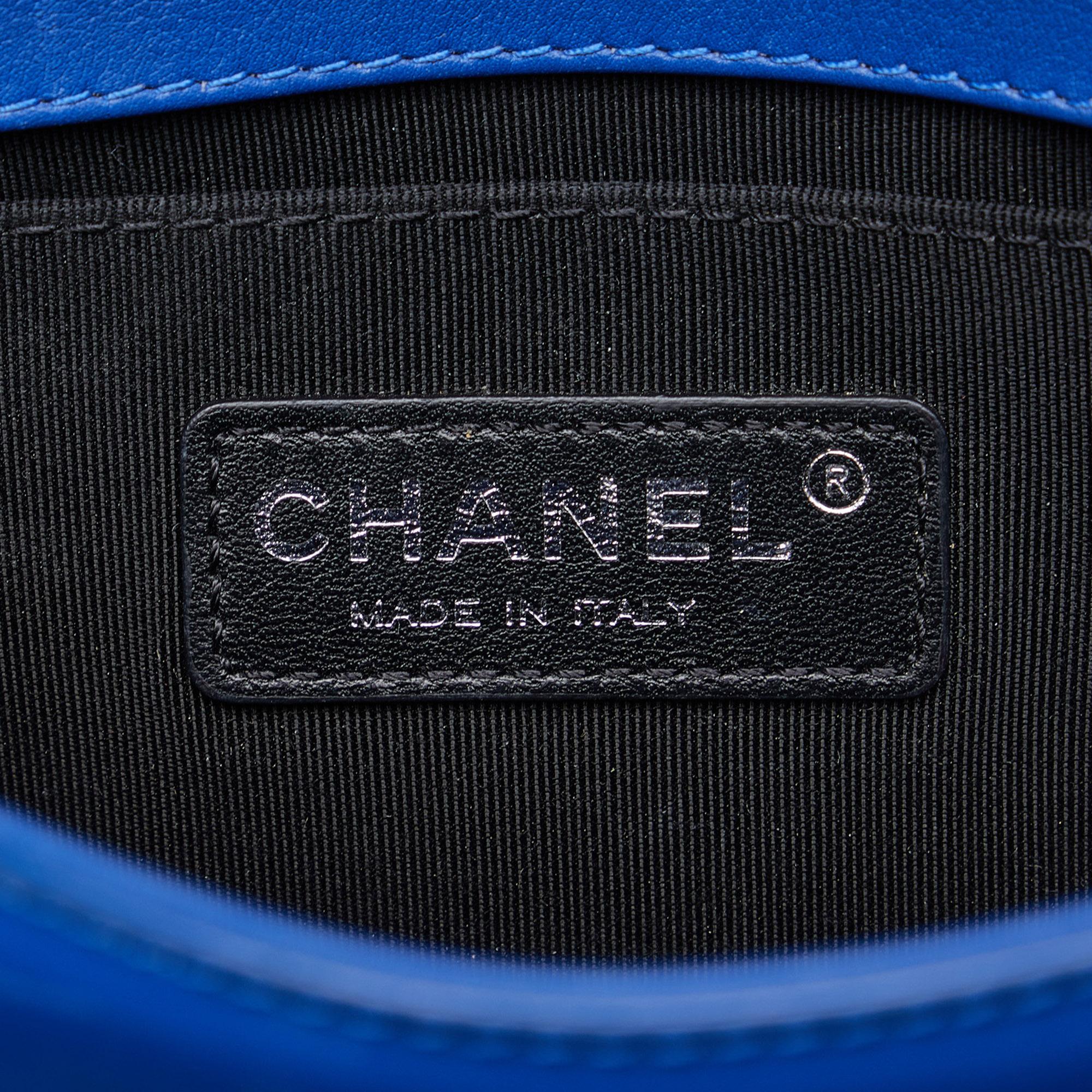Chanel Blue Small Patent Boy Plexiglass Crossbody Bag