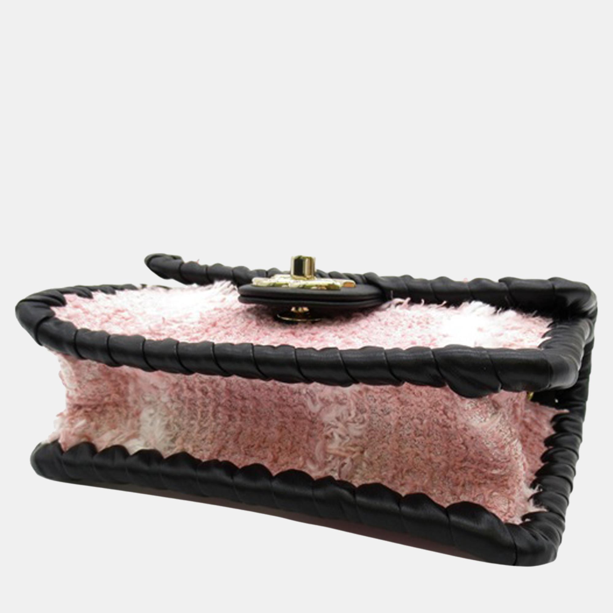 Chanel Pink Mini Braided Classic Tweed Single Flap Bag