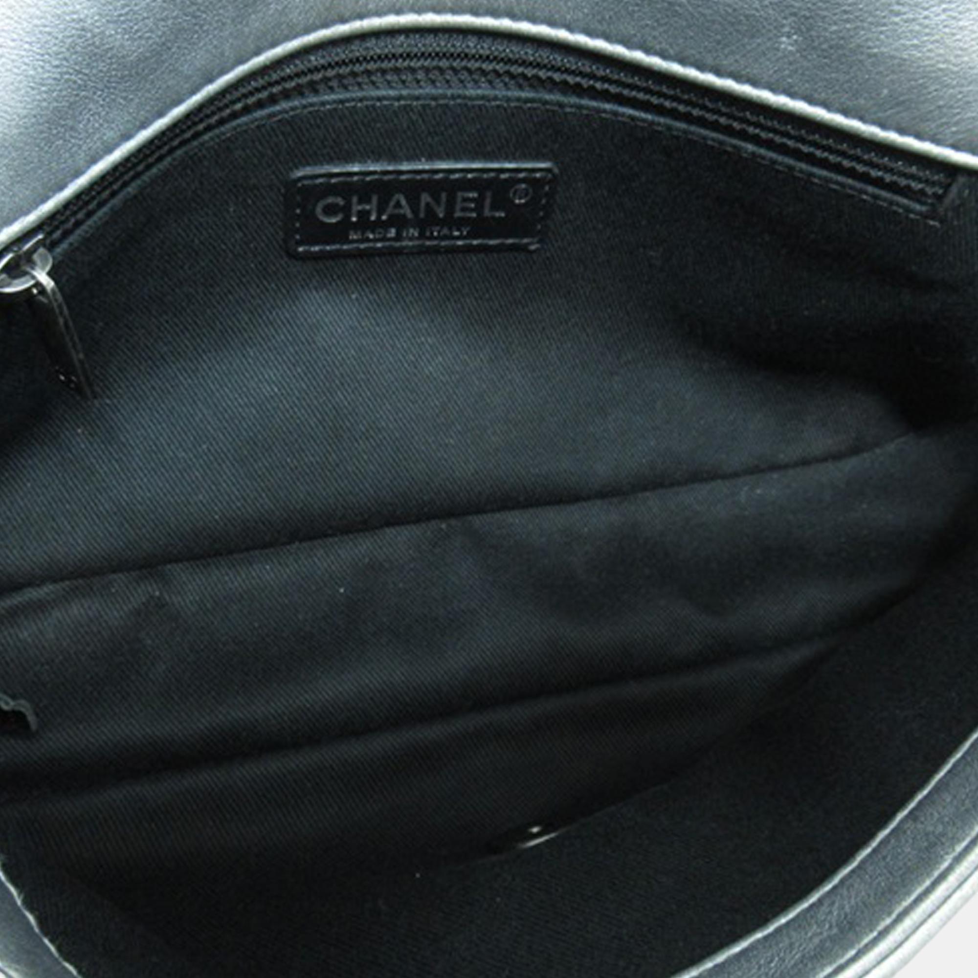 Chanel Silver Jumbo Lucky Charms Embroidered Classic Single Flap