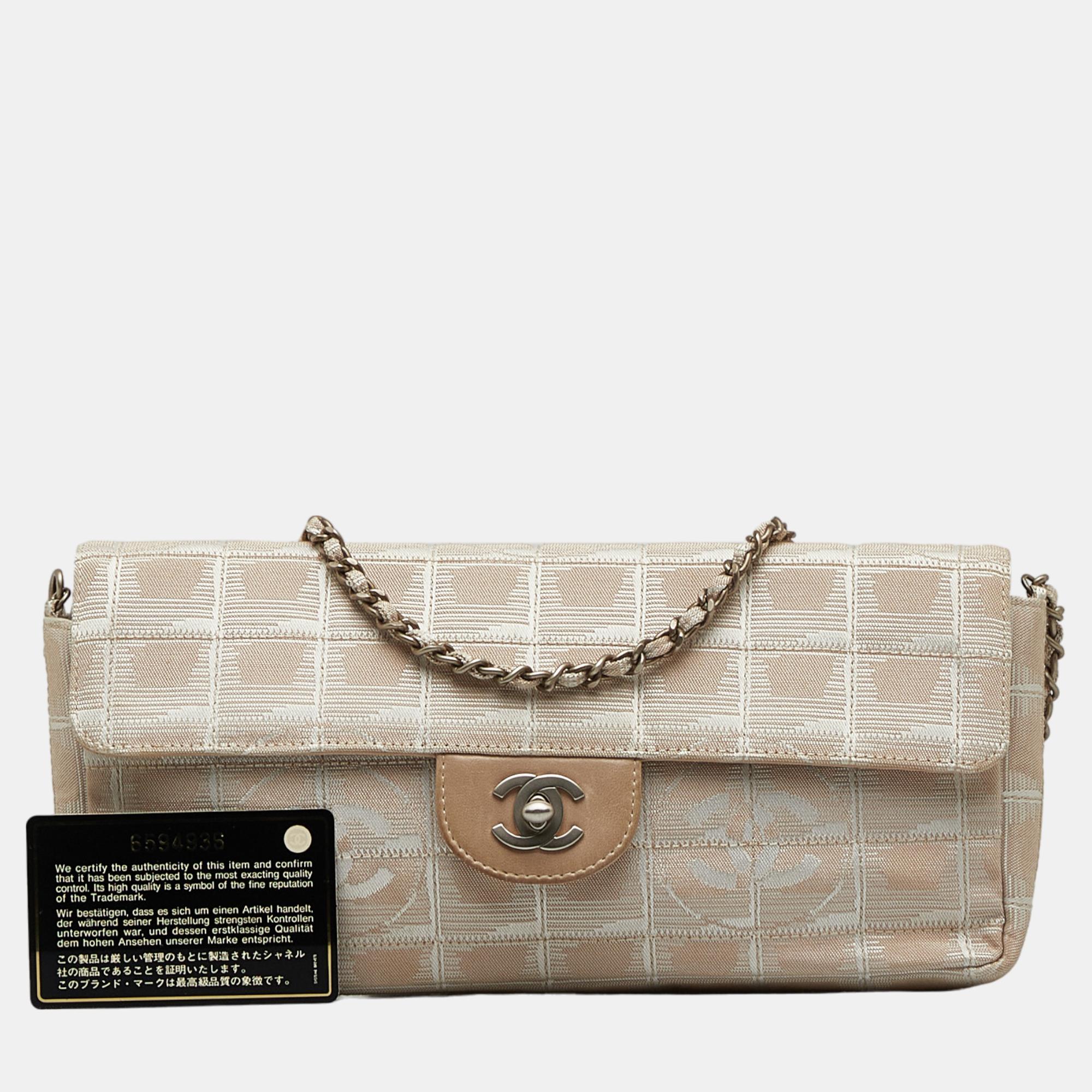 Chanel Beige New Travel Line East West Flap