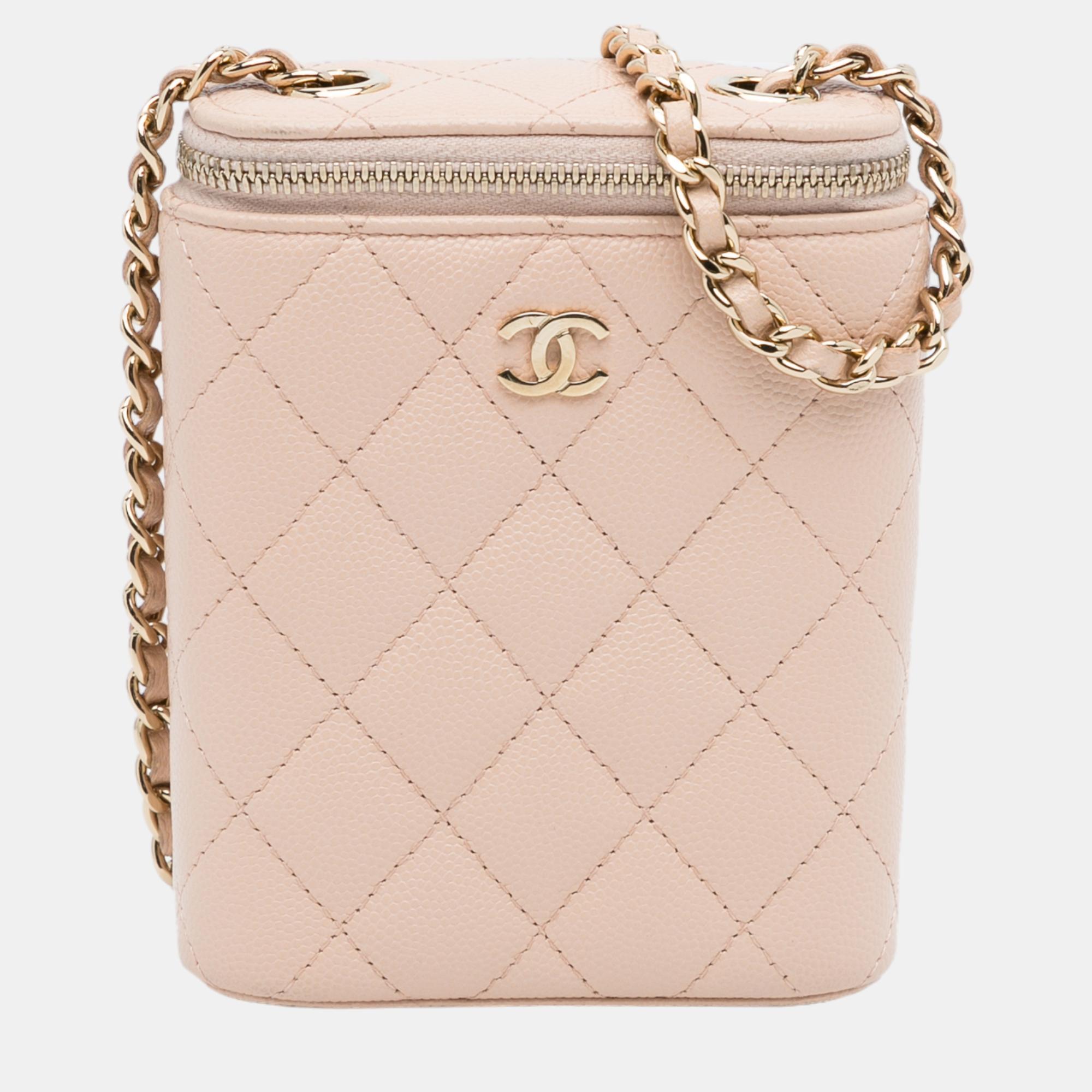 Chanel Pink CC Caviar Vanity Bag