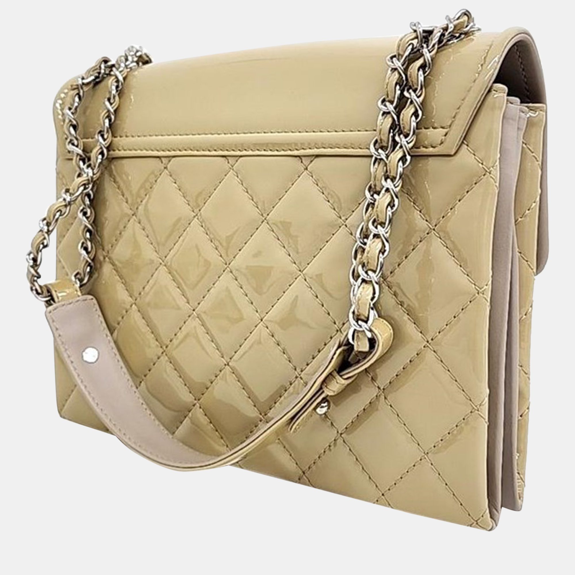 Chanel Beige Patent Shoulder Bag