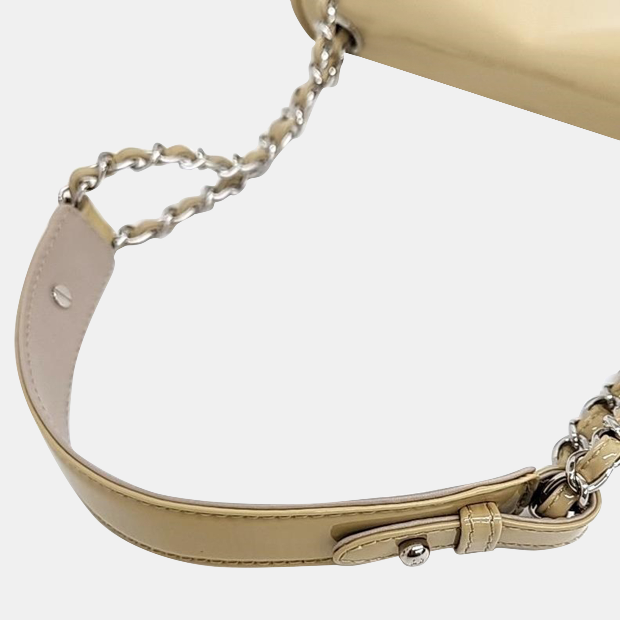 Chanel Beige Patent Shoulder Bag