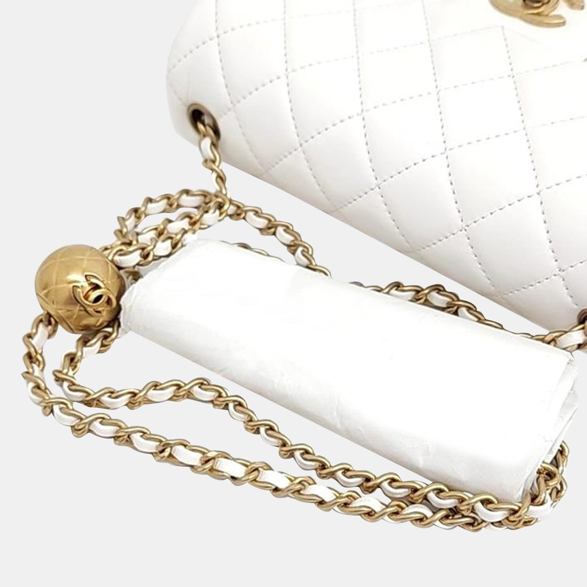 Chanel Lambskin Classic Golden Ball New Mini Crossbody Bag
