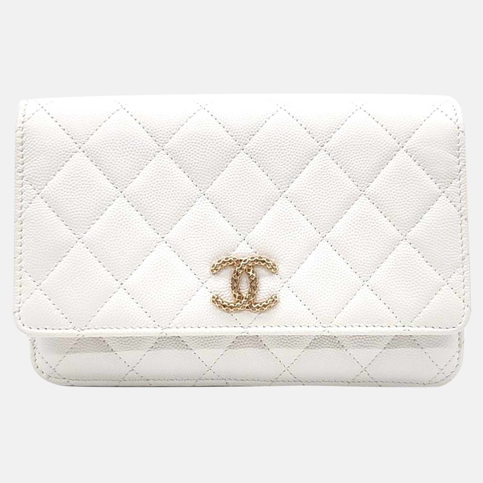 Chanel white lambskin classic mini crossbody bag